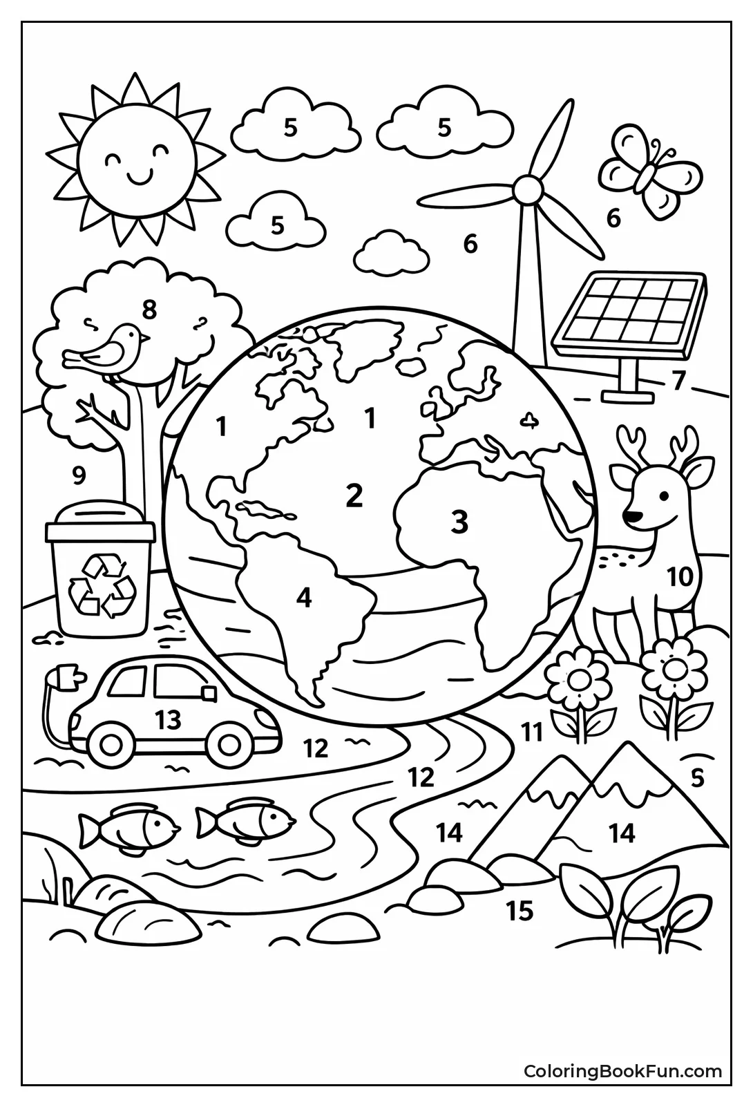 Numbered Earth Globe