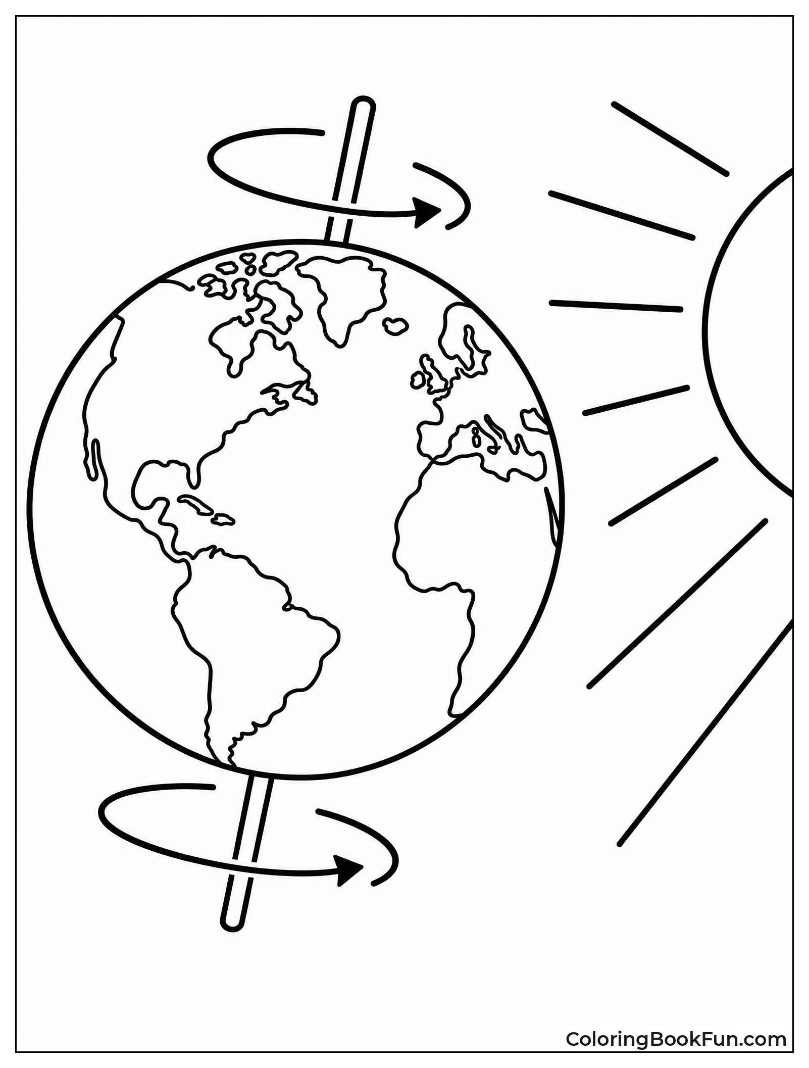 Earth Spinning with Arrows