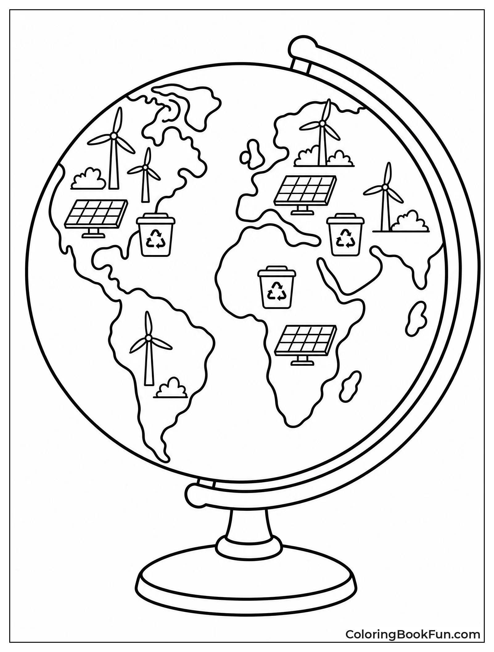 Globe Decorated with Eco Icons