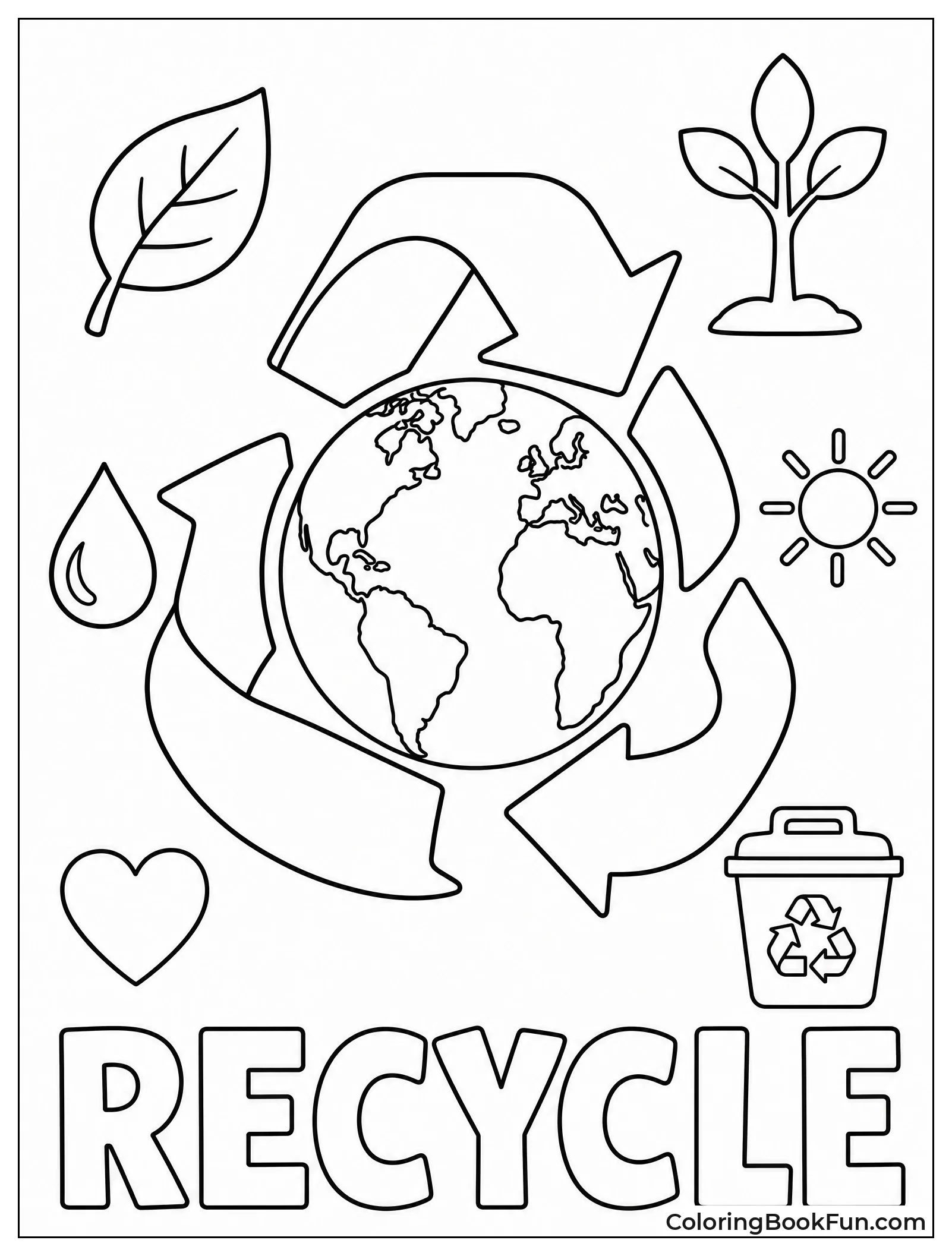 Earth Wrapped in Recycling Arrows