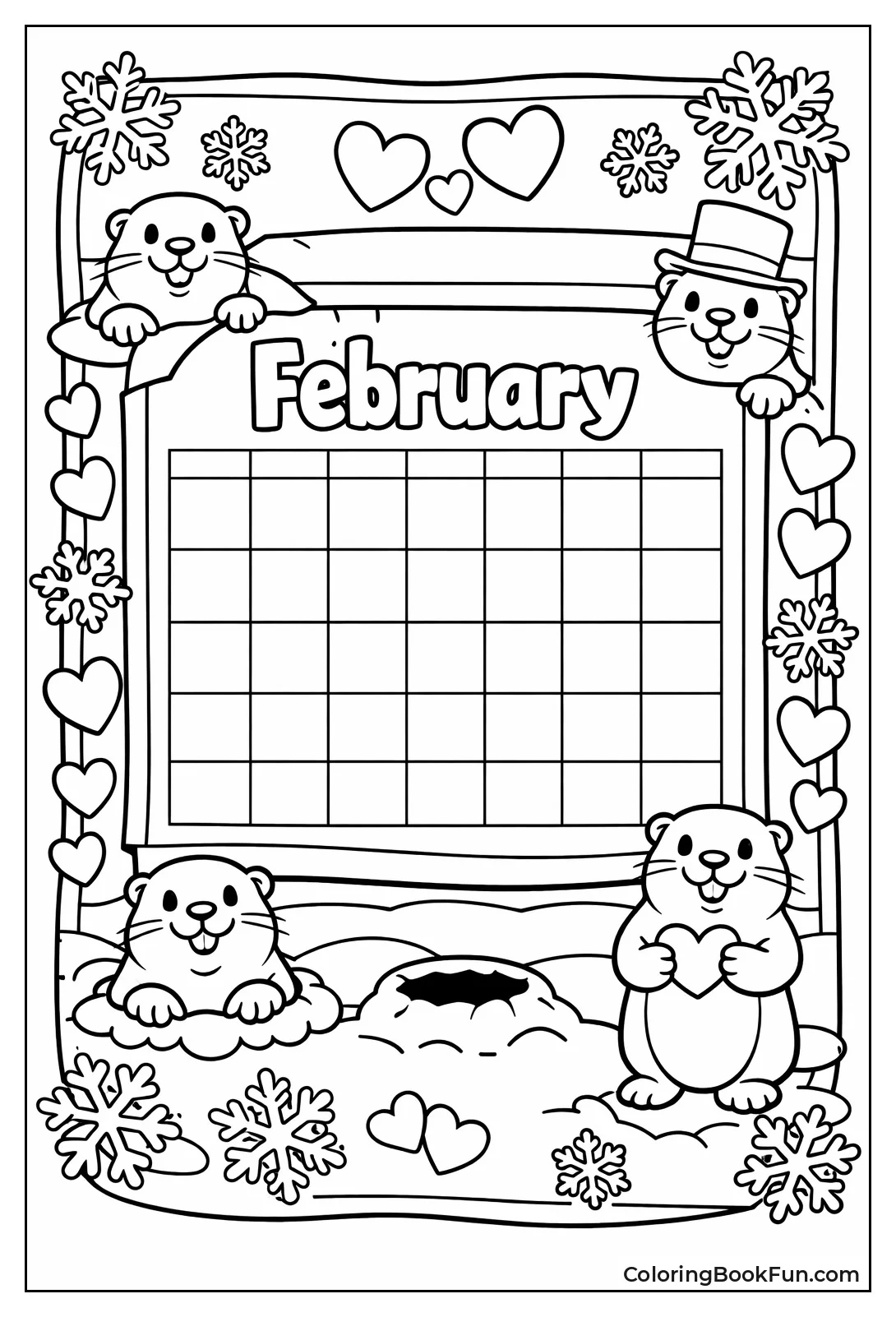 February Calendar Grid