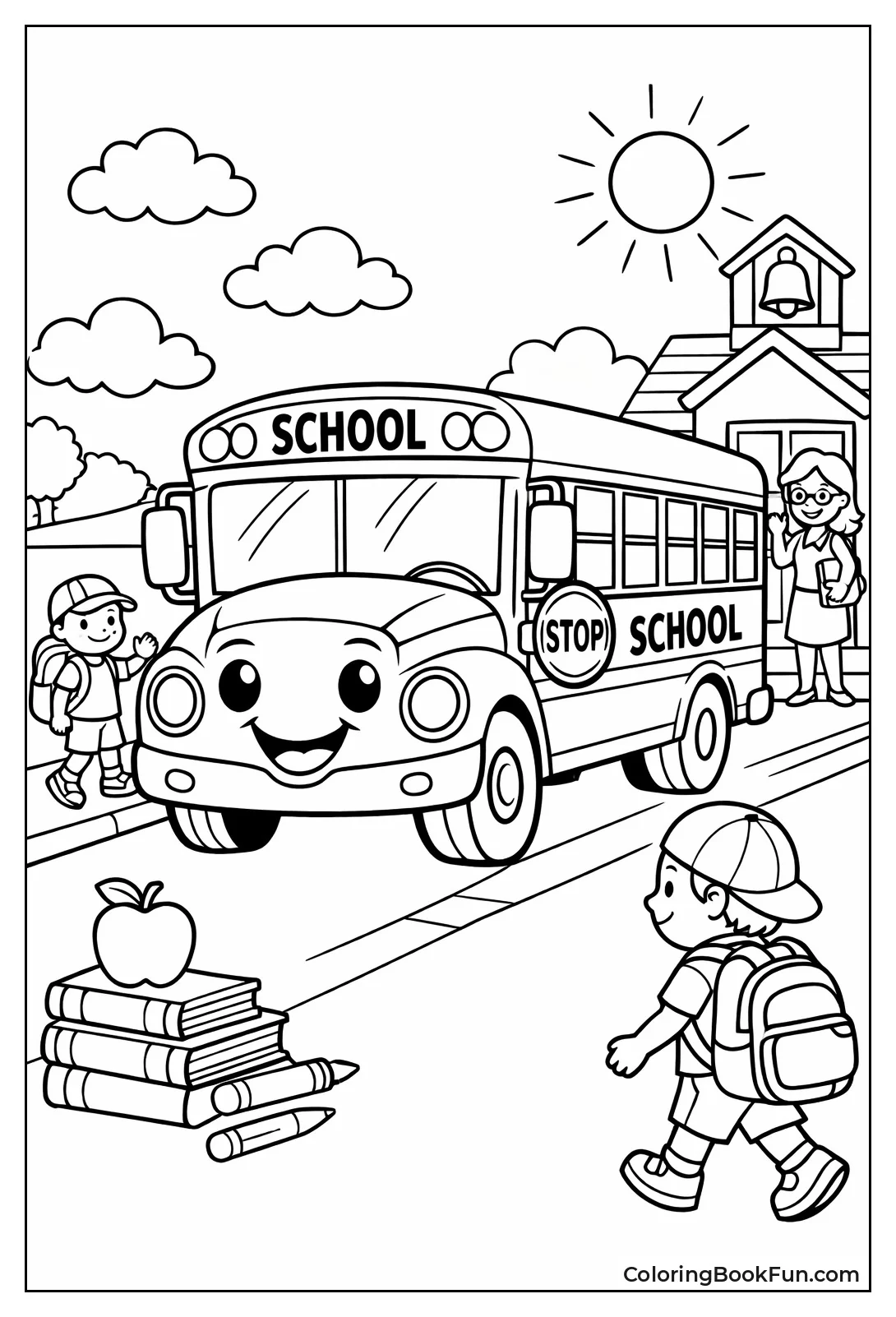 Cheerful School Bus