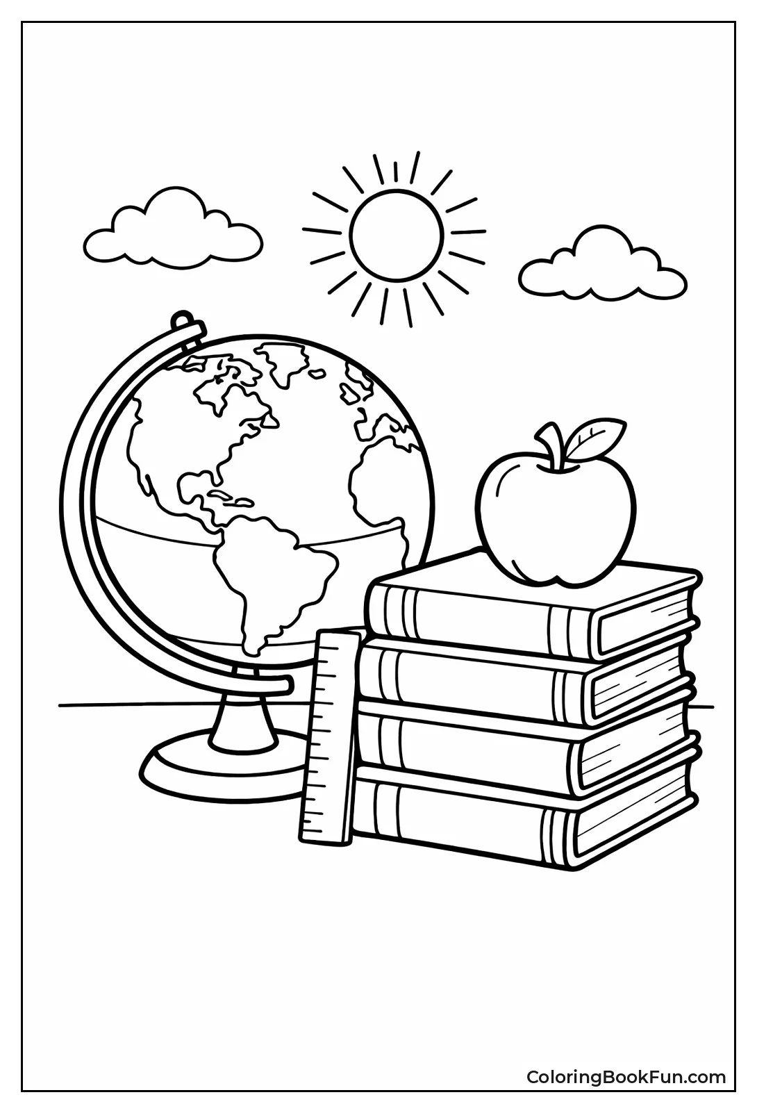 Globe and Book Stack