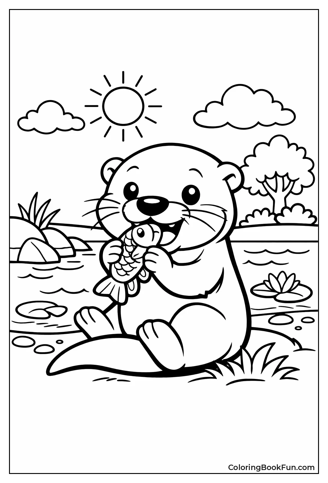 Fish Eating Otter