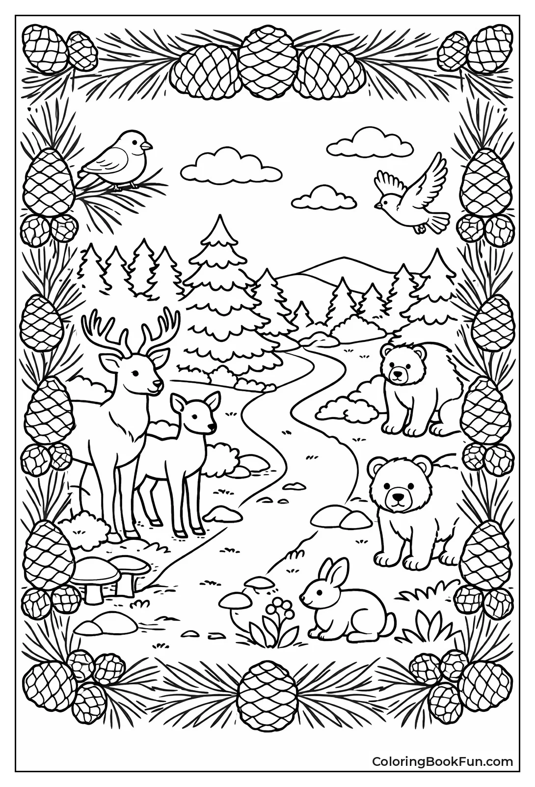 Pinecone Repeating Border