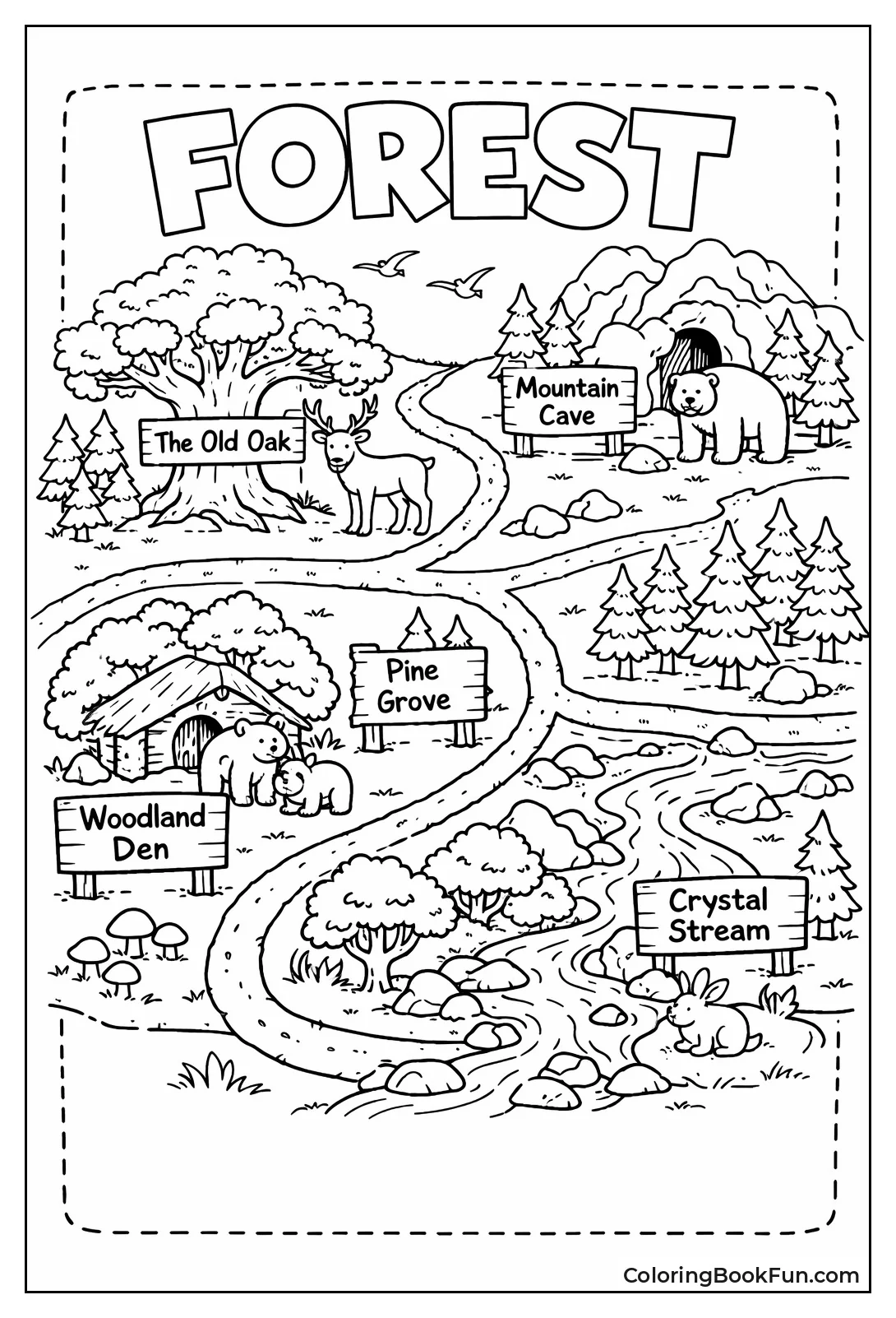 Vintage Woodland Map