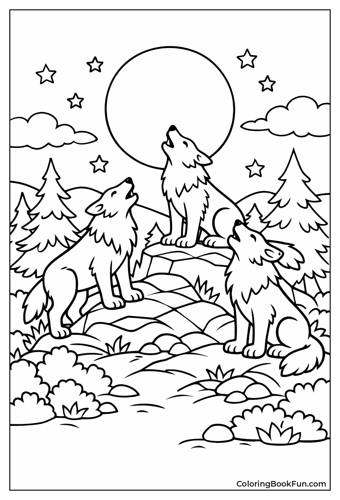 Wolf Pack Silhouette