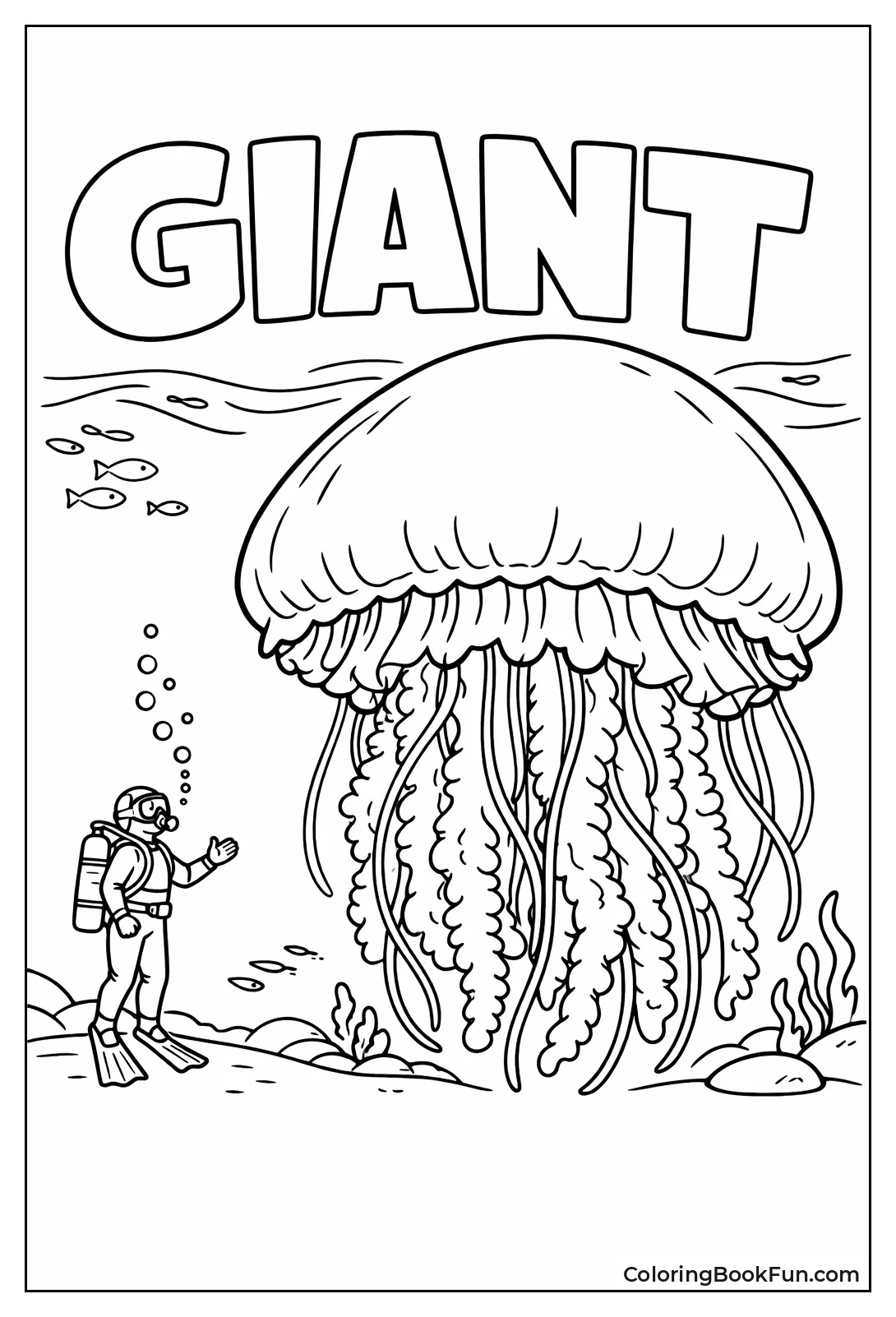 Giant Jellyfish vs Diver