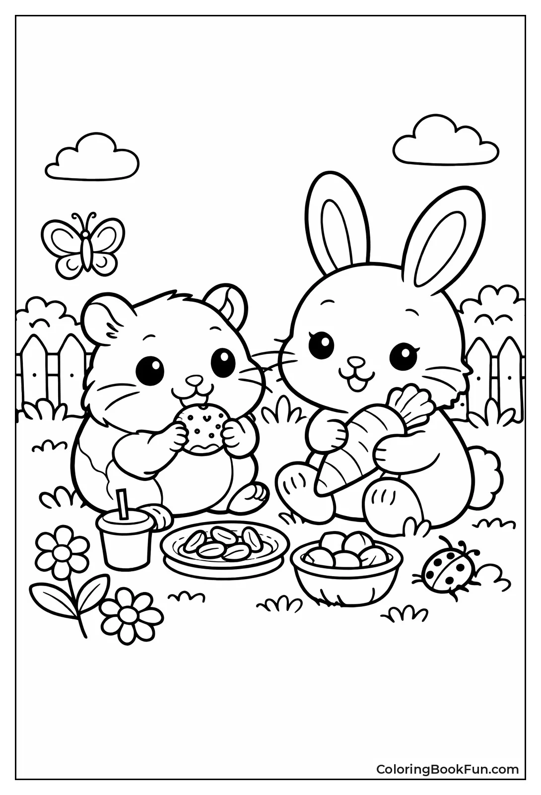 Hamster Rabbit Friends