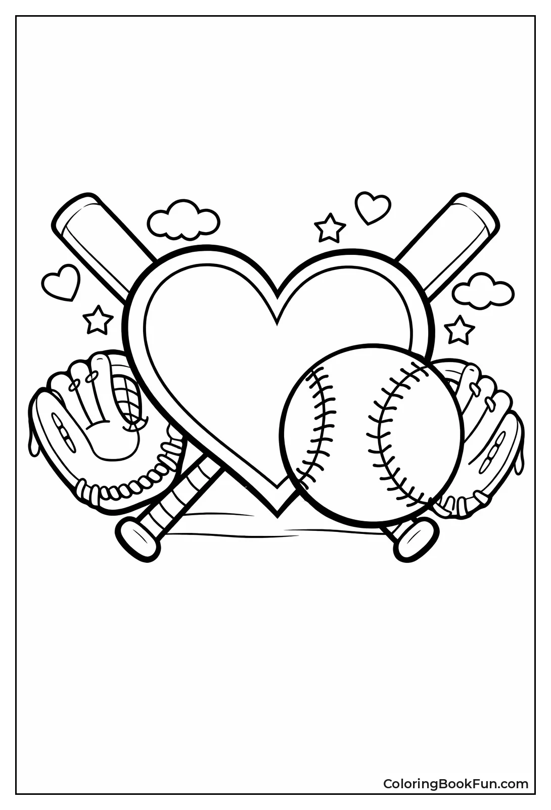 Heart Softball Design