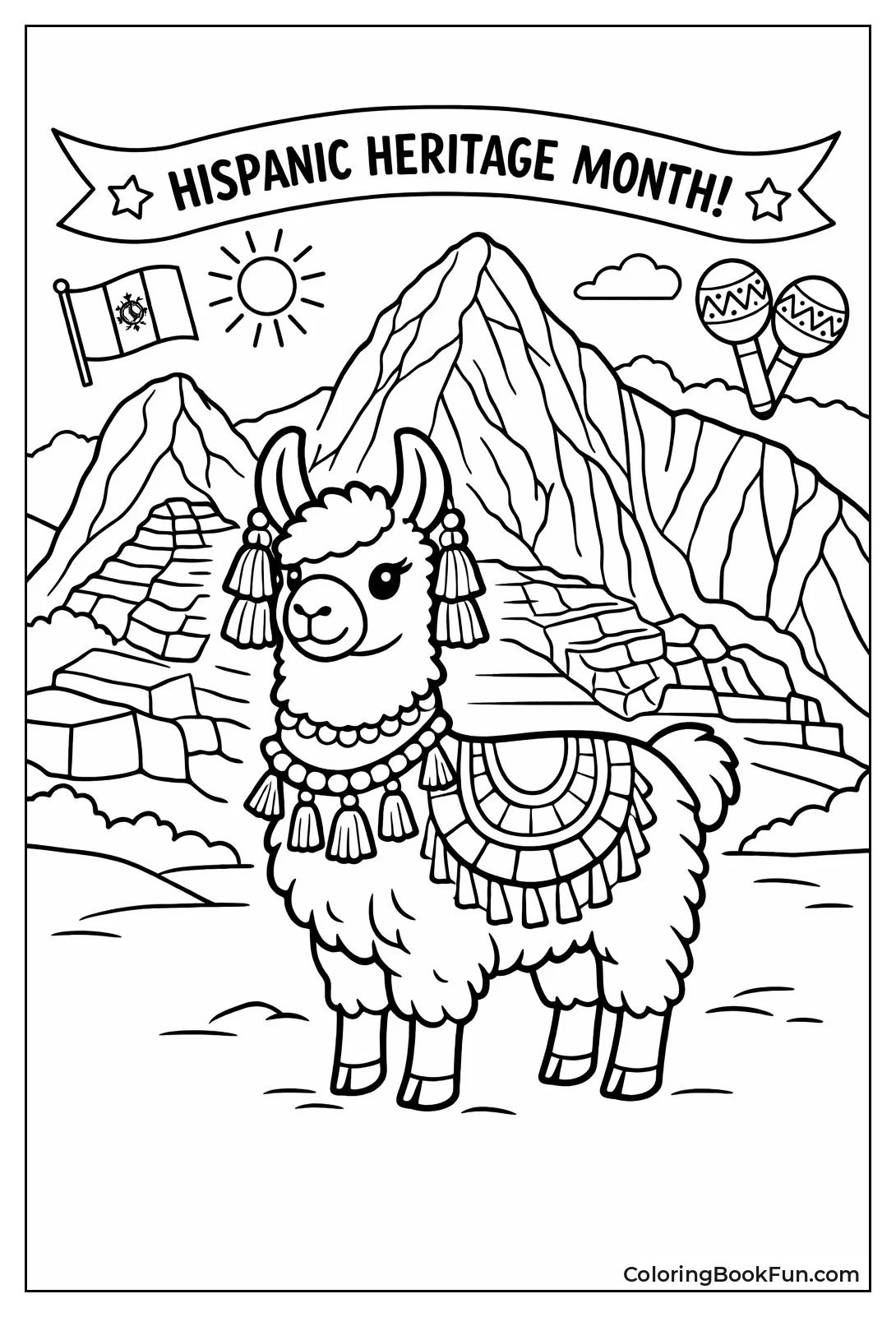 Andean Llama Scene