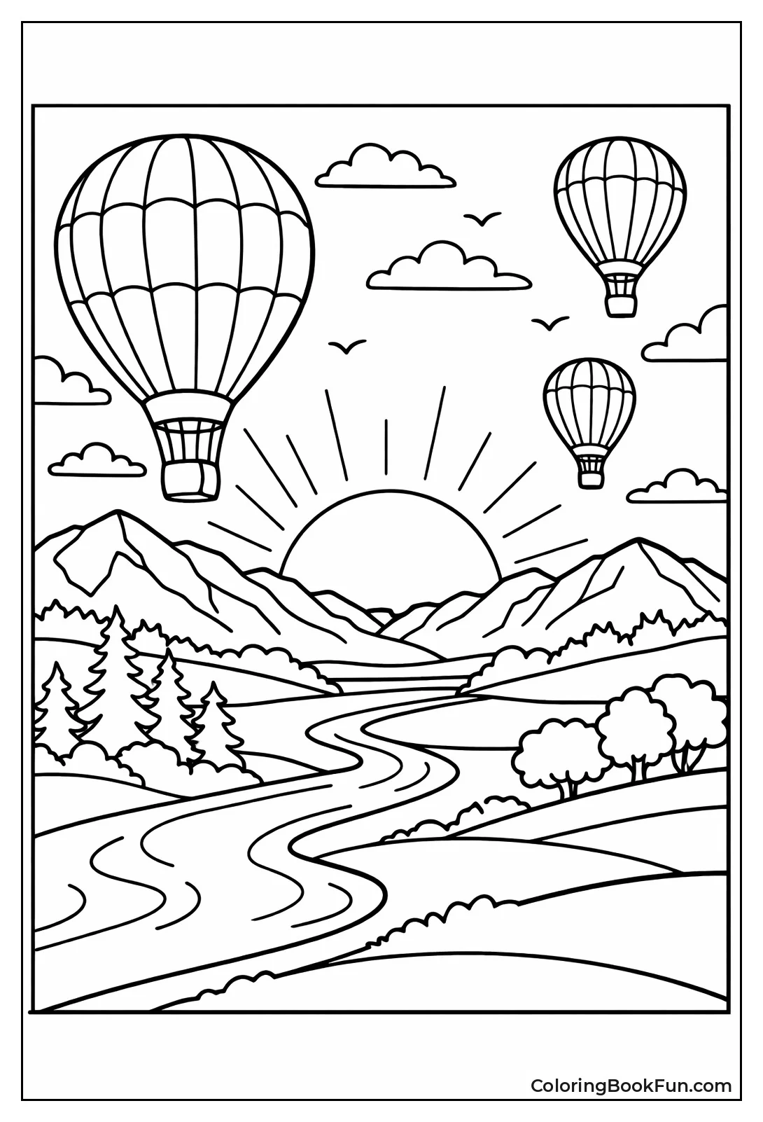 Hot Air Balloons Sunset