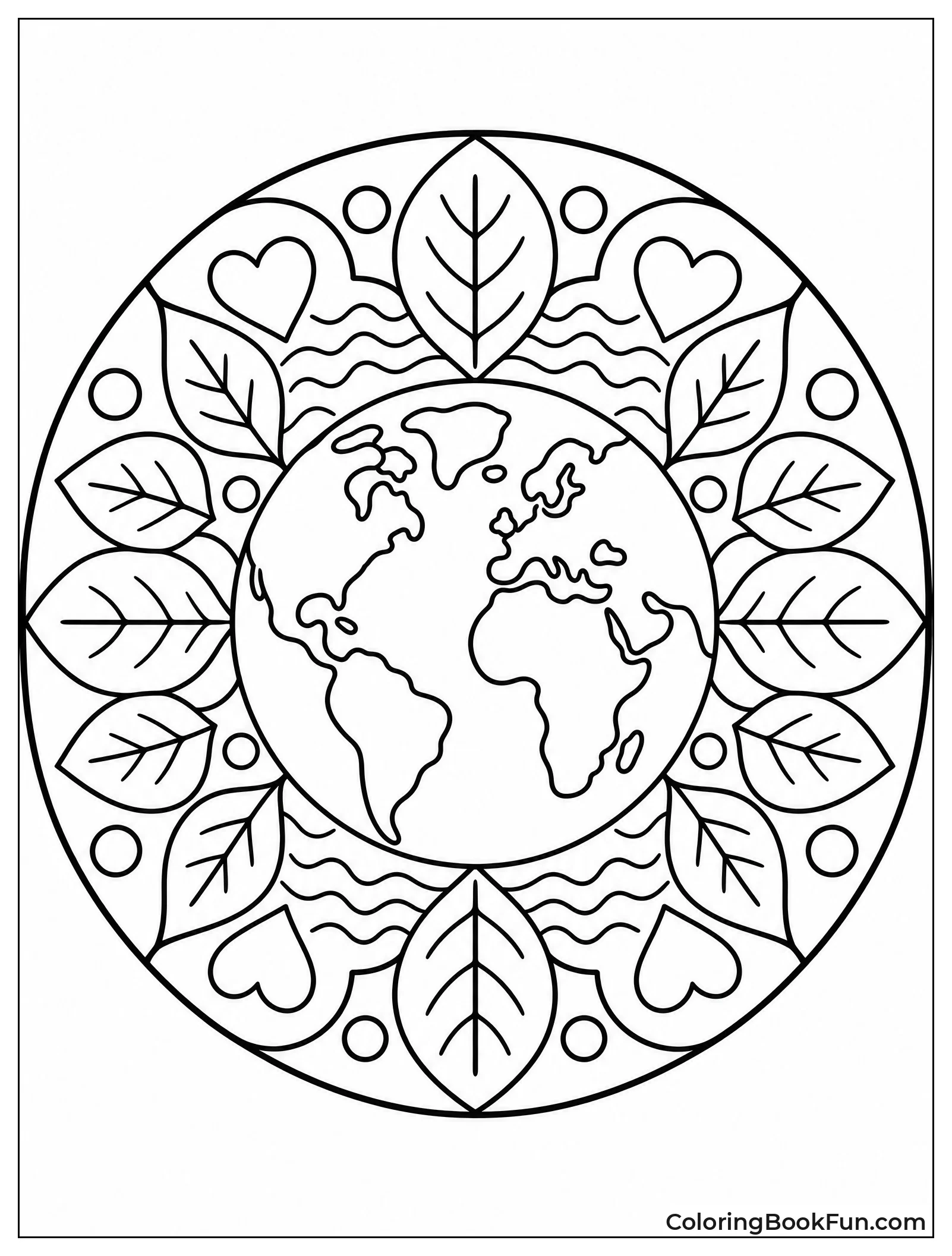 Mandala Pattern with Earth Shapes