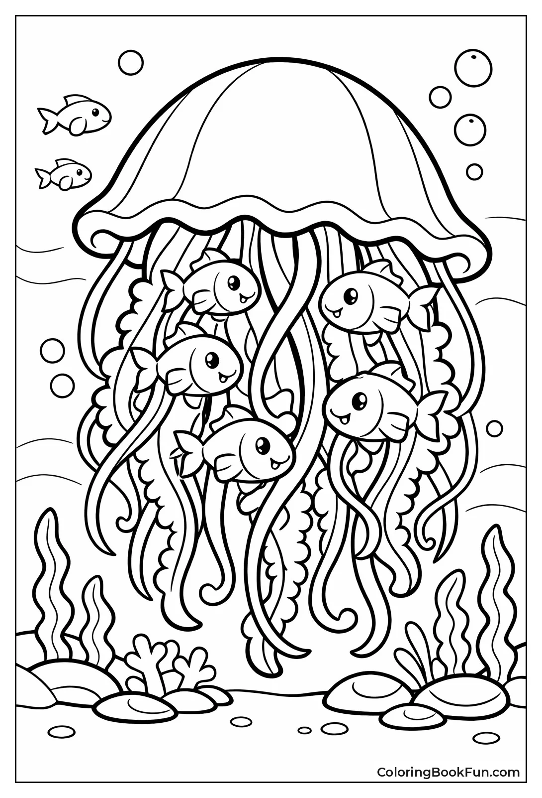 Jellyfish with Protective Fish