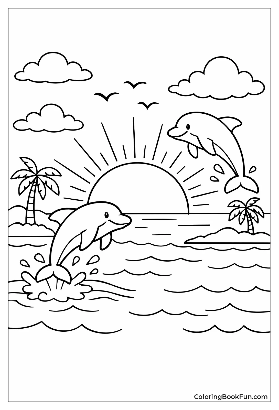 Jumping Dolphins Sunset