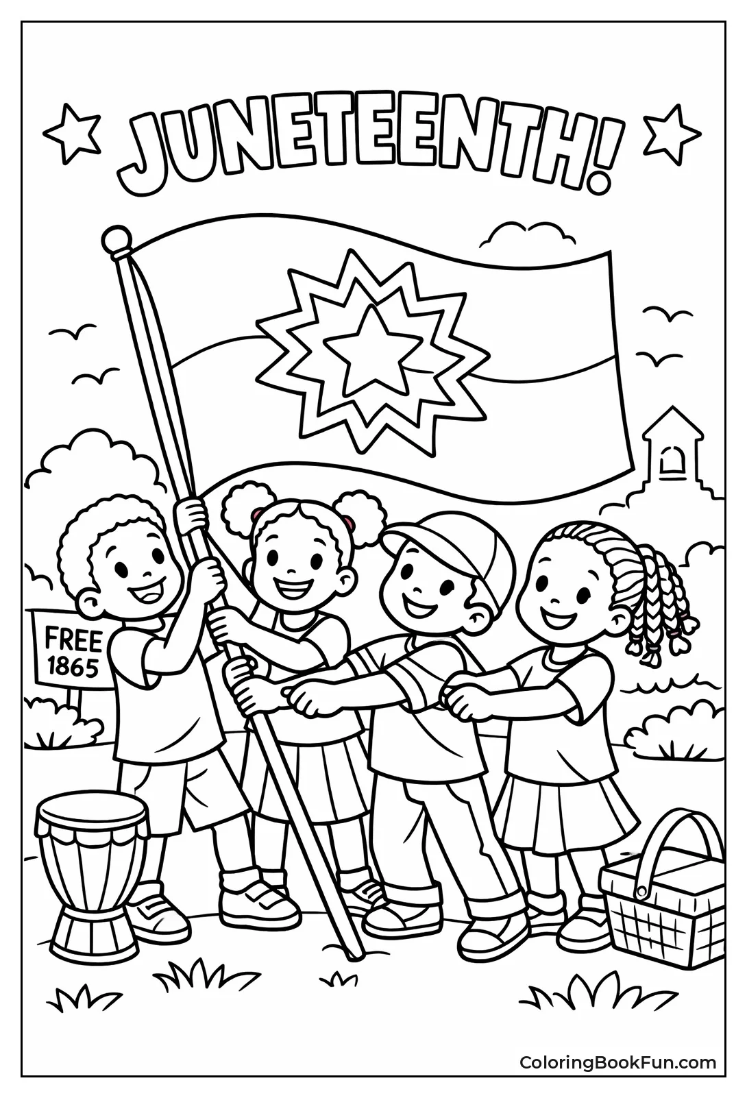 Children Raising Flag