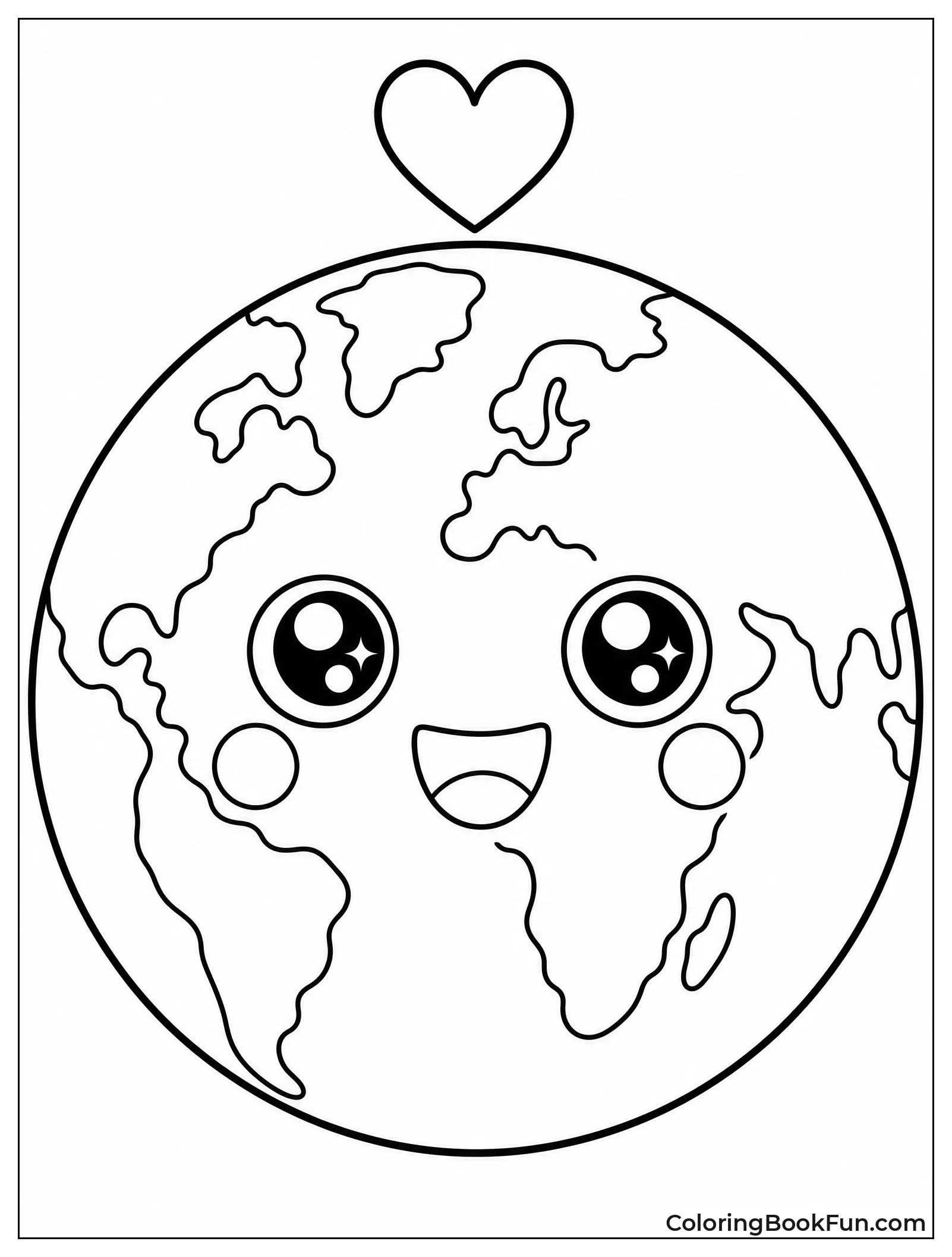 Cute Earth with Sparkly Eyes