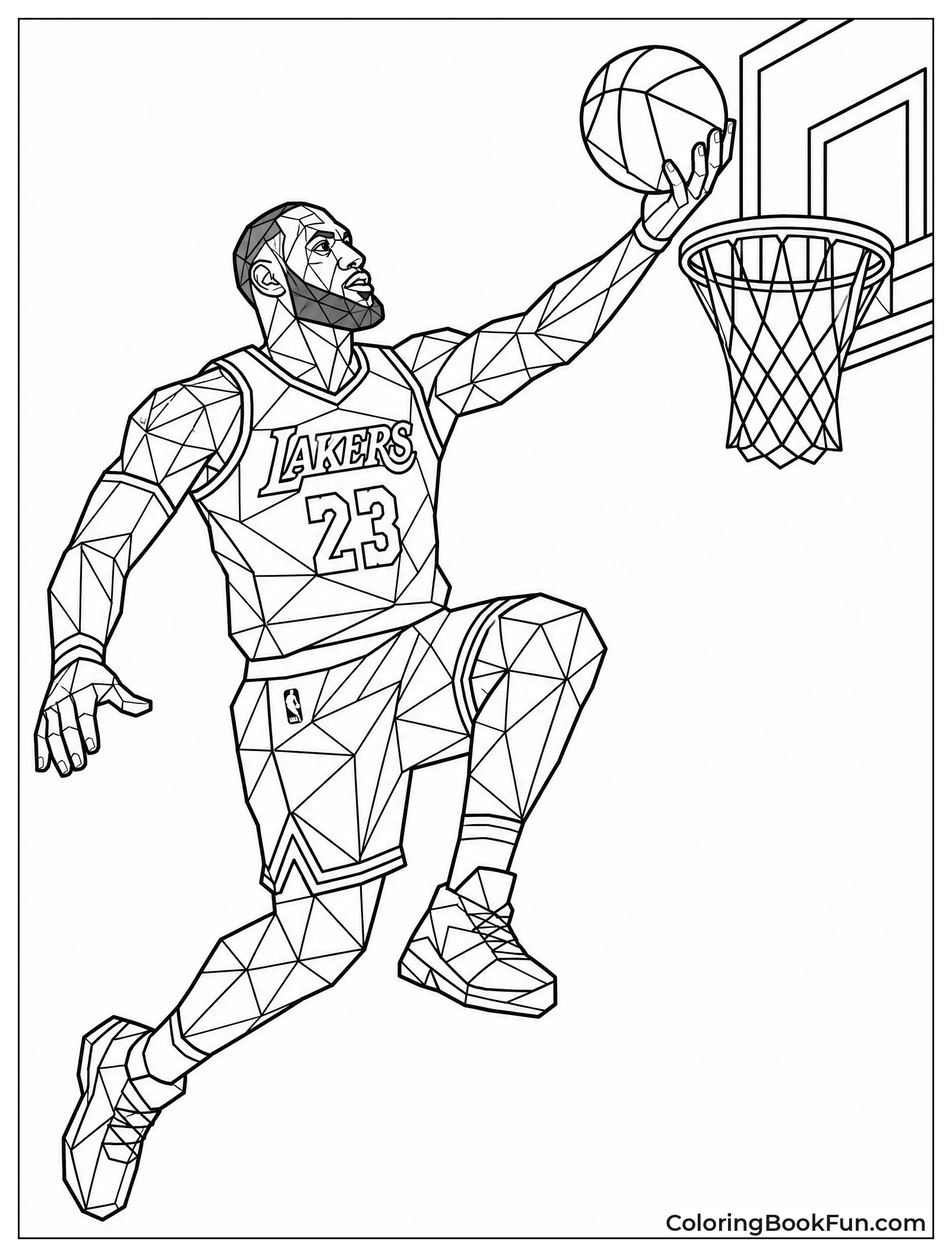 Geometric LeBron Driving to the Hoop