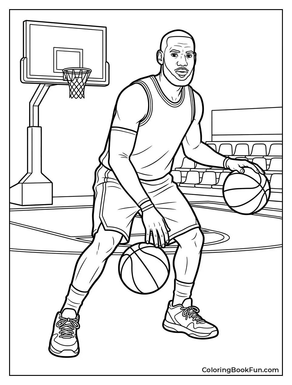 LeBron Dribbling Two Basketballs at Once