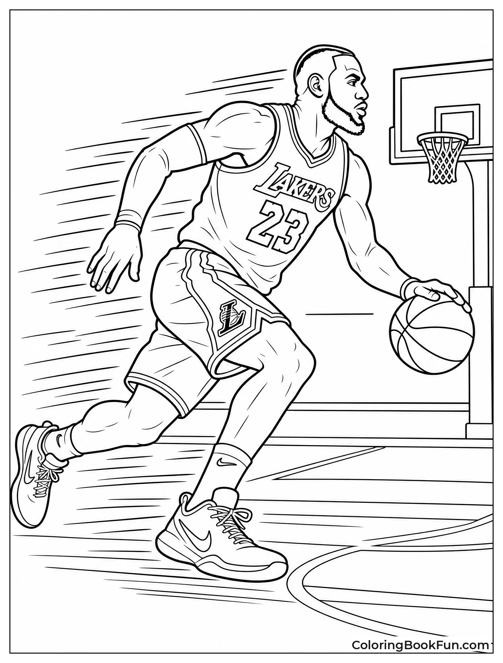 LeBron Sprinting Down the Court