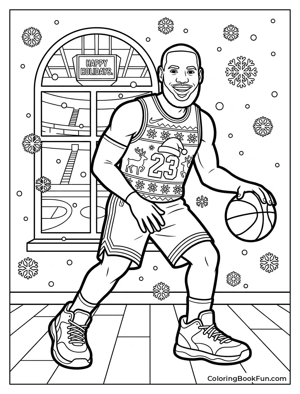 LeBron in a Holiday Basketball Jersey