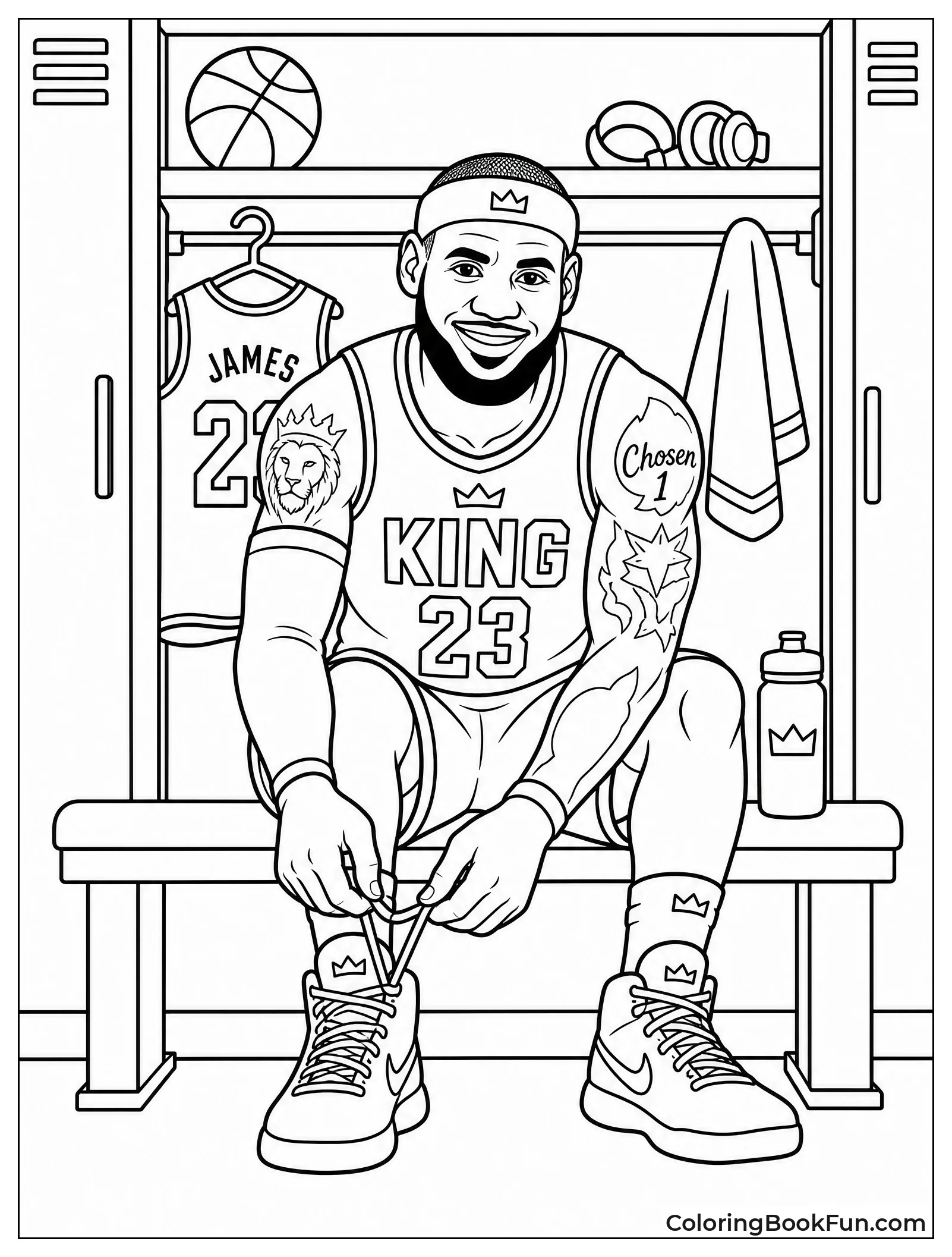 LeBron Lacing Up His Shoes