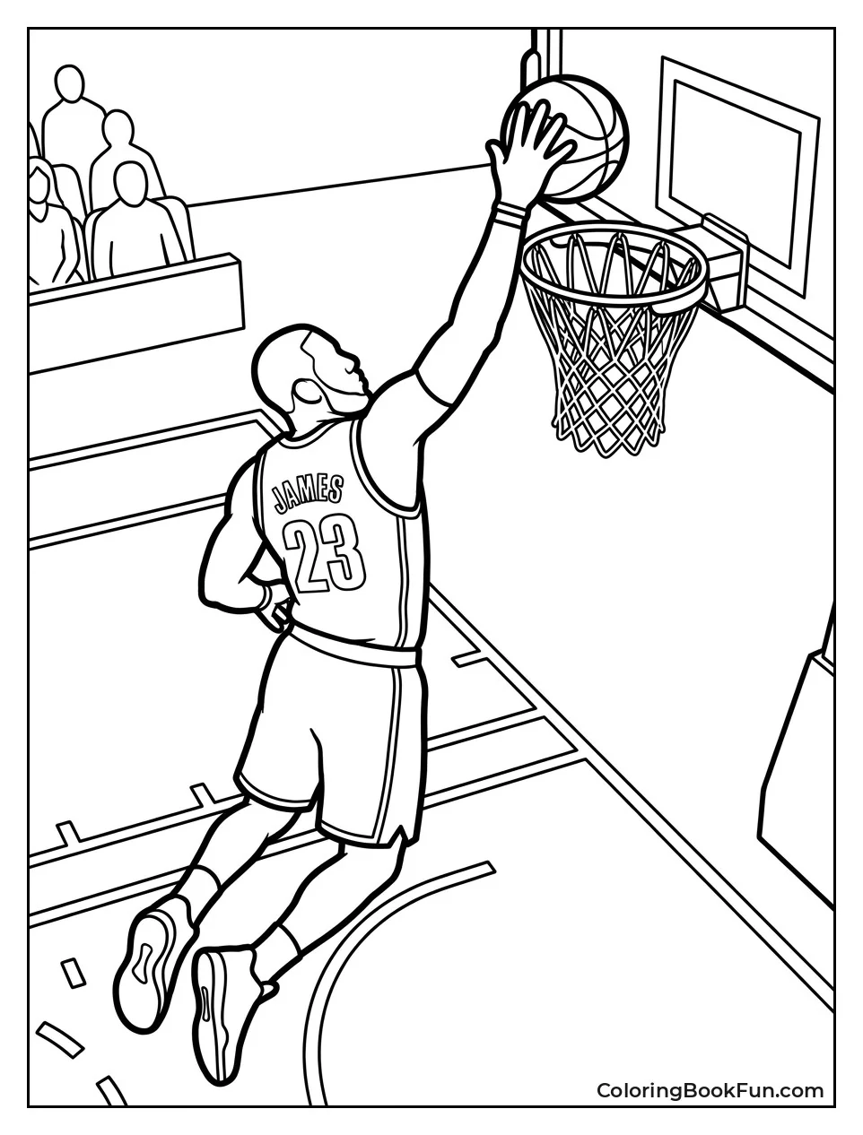 LeBron Leaping to Block a Shot