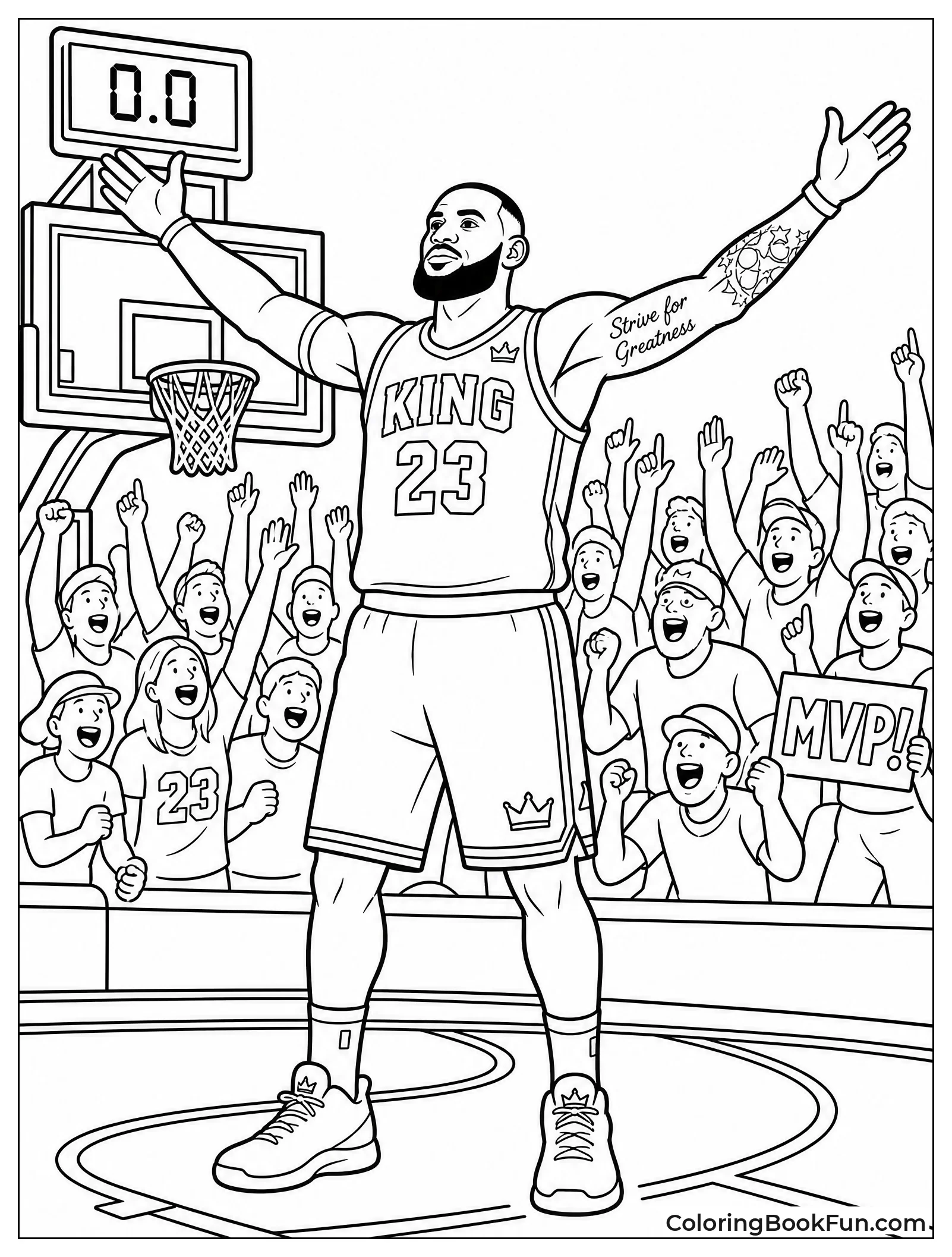 LeBron Raising His Arms in Victory