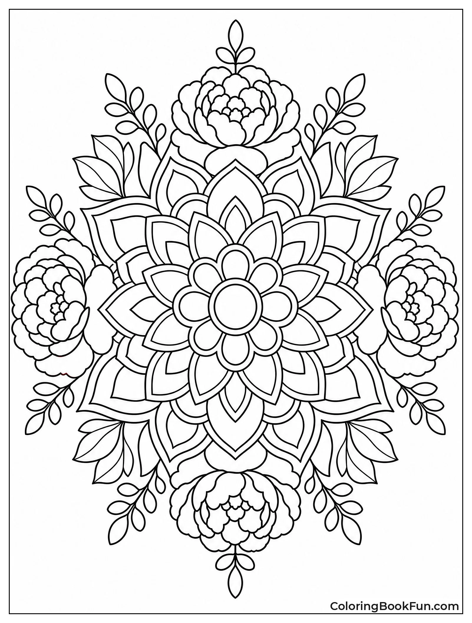 Flowers Blooming in Mandala Form