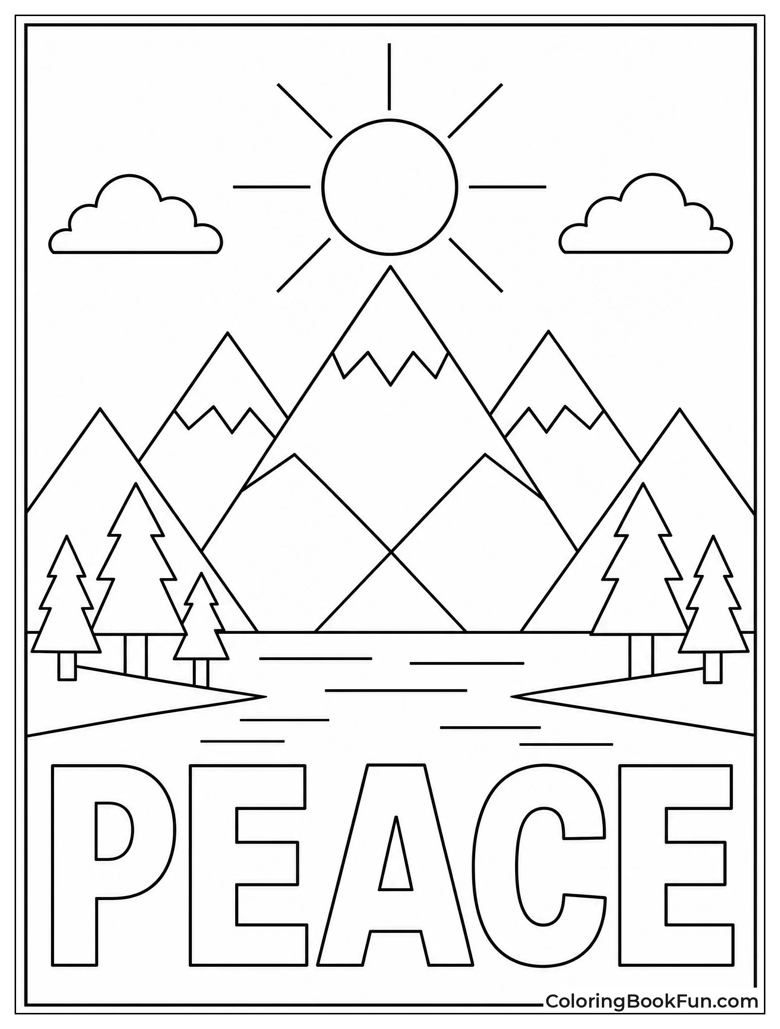 Triangles Making Symmetrical Mountains