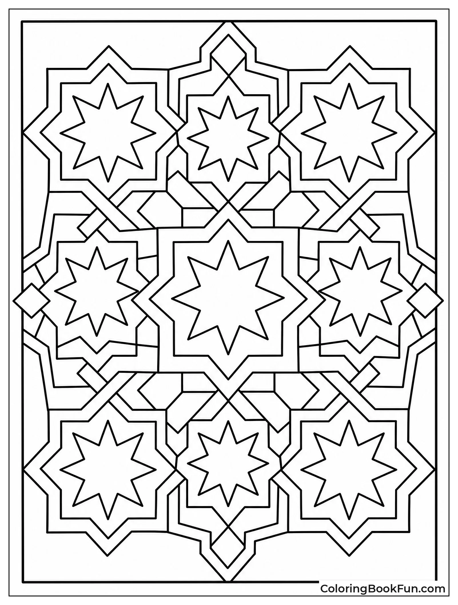 Stars Interlocking in Lattice Pattern