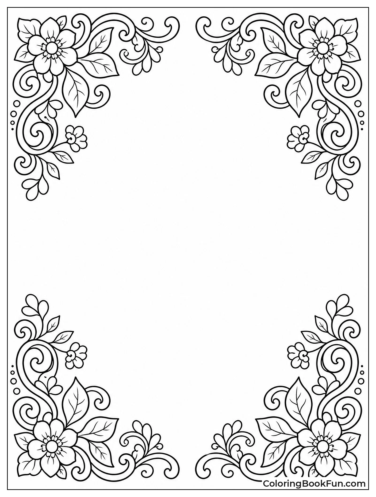 Ornate Corners with Floral Scrolls