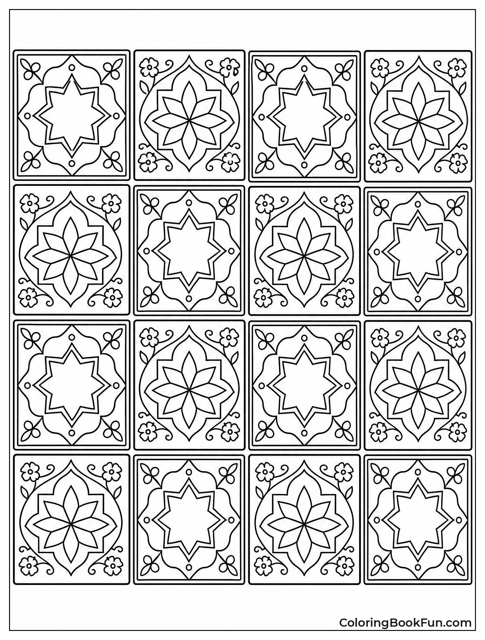 Square Tiles with Star Motifs