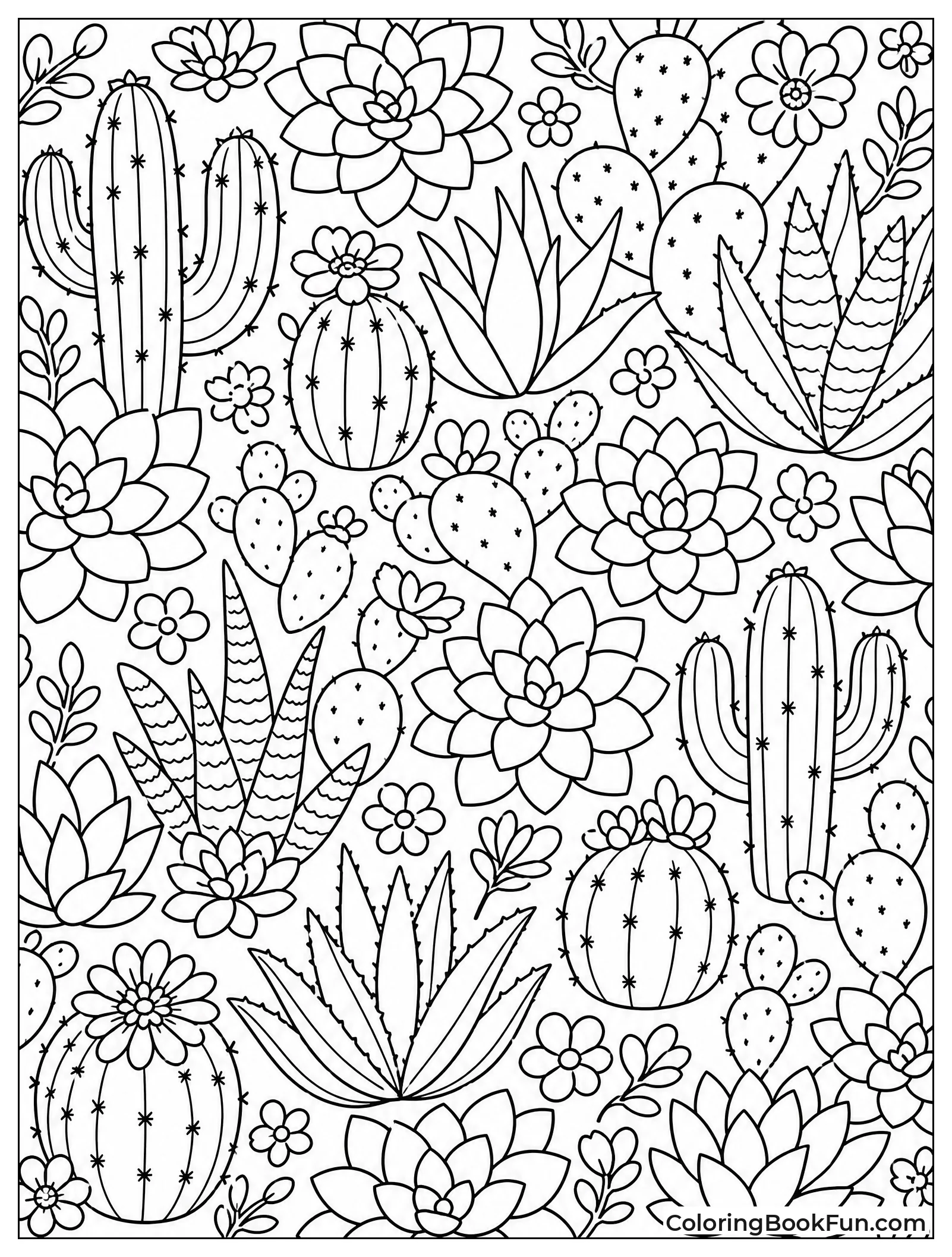 Repeating Pattern of Succulent Plants