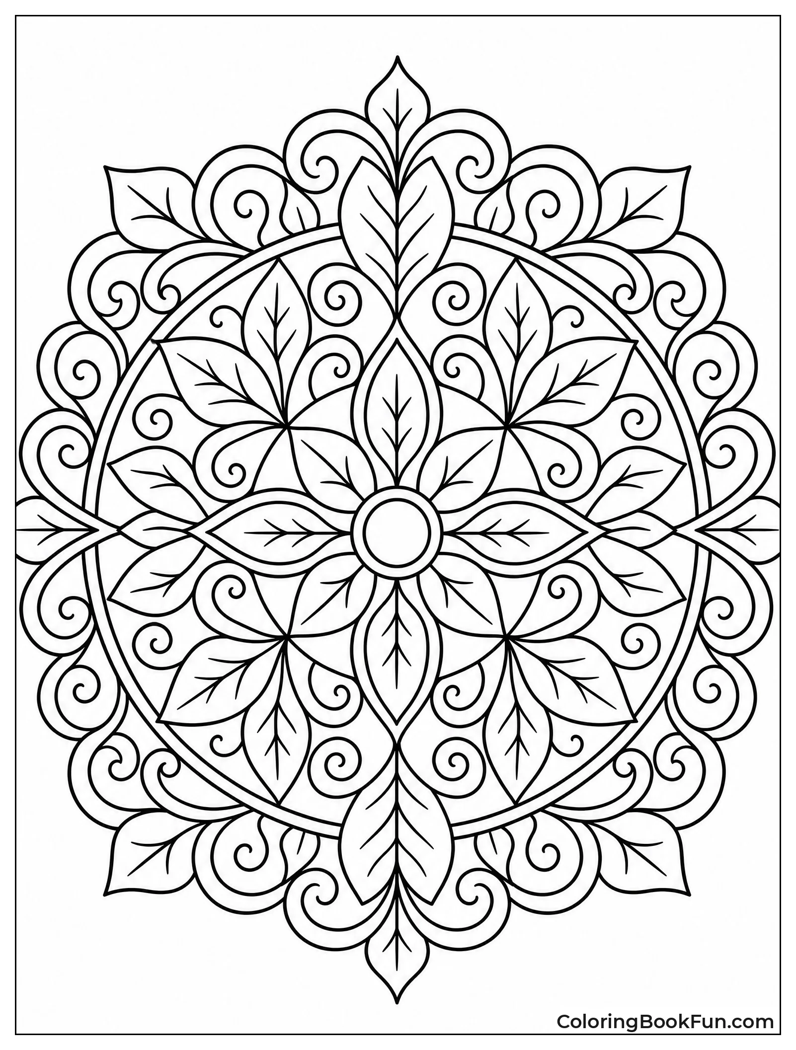 Swirling Leaves Forming Mandala