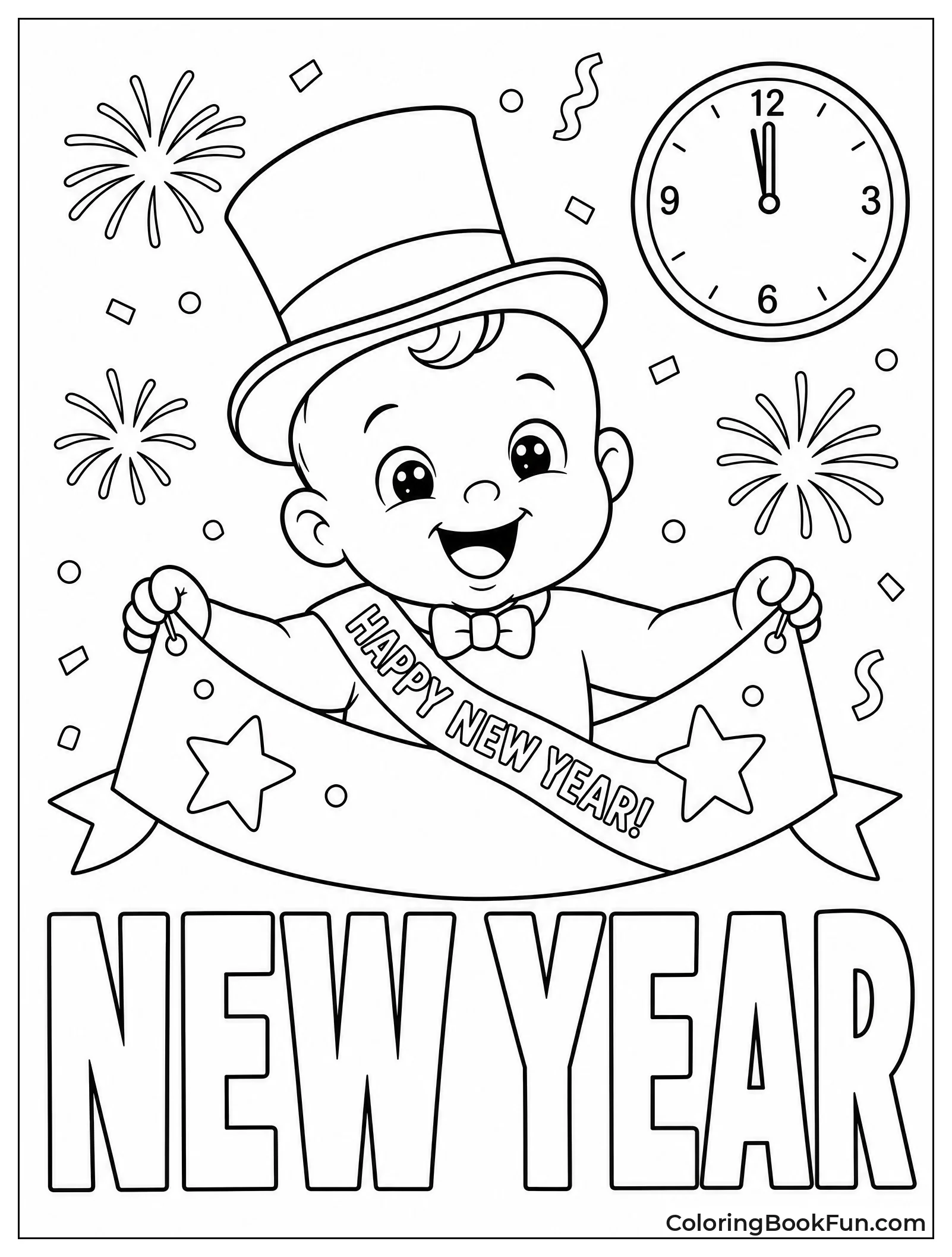 Baby Wearing a Top Hat and Sash