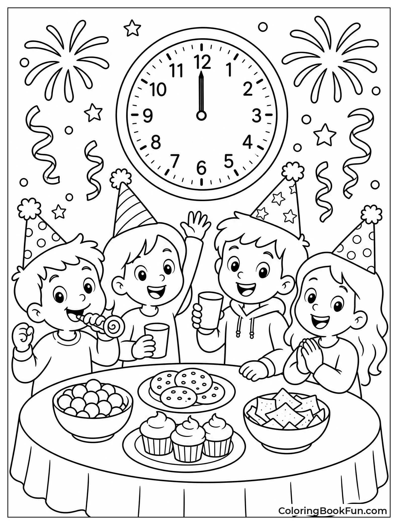 Friends Celebrating Around a Midnight Table