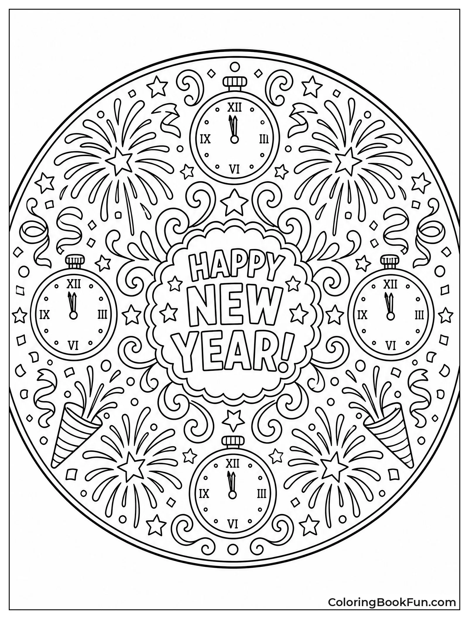 Mandala Made of Fireworks and Stars