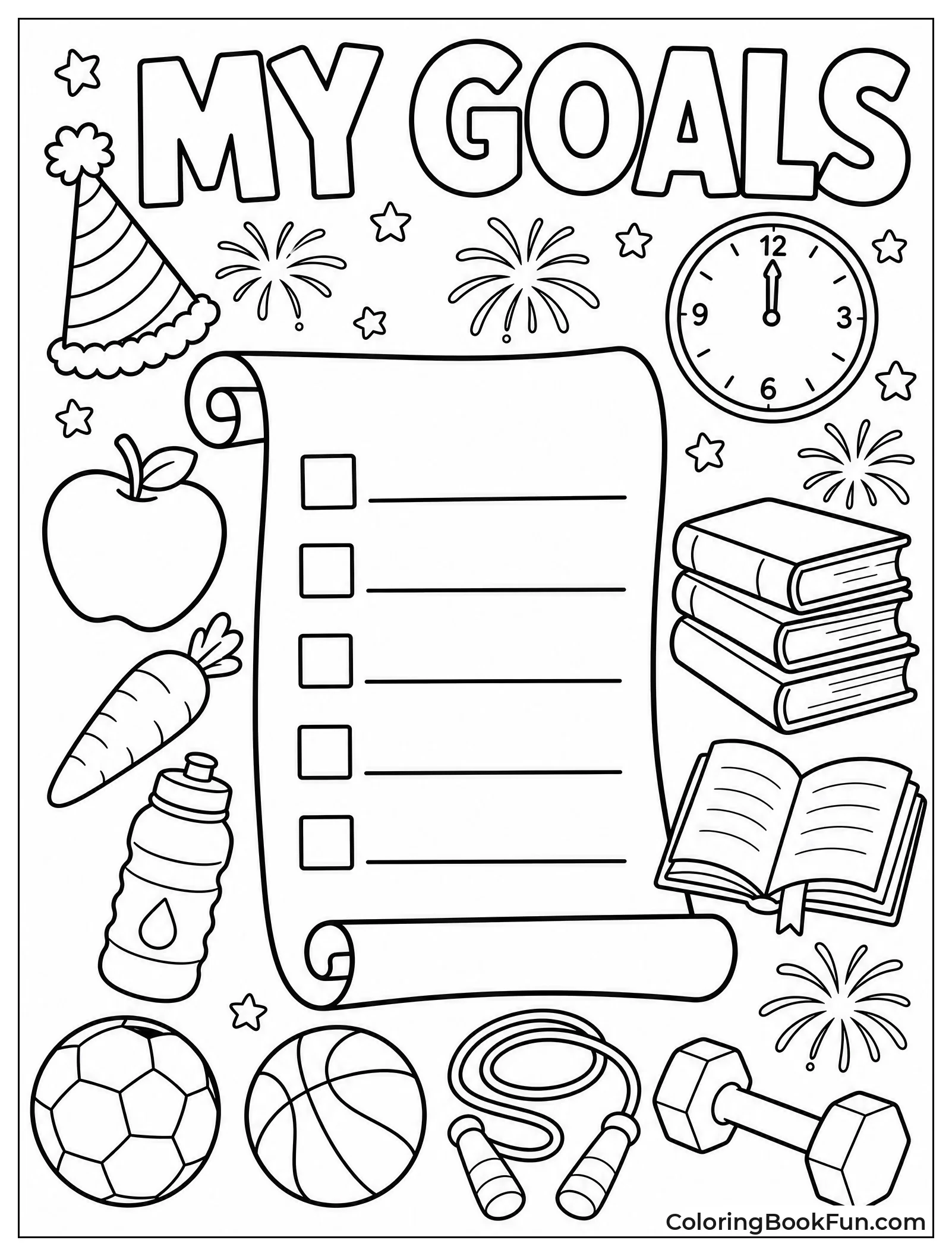Scroll Filled with New Year Resolutions