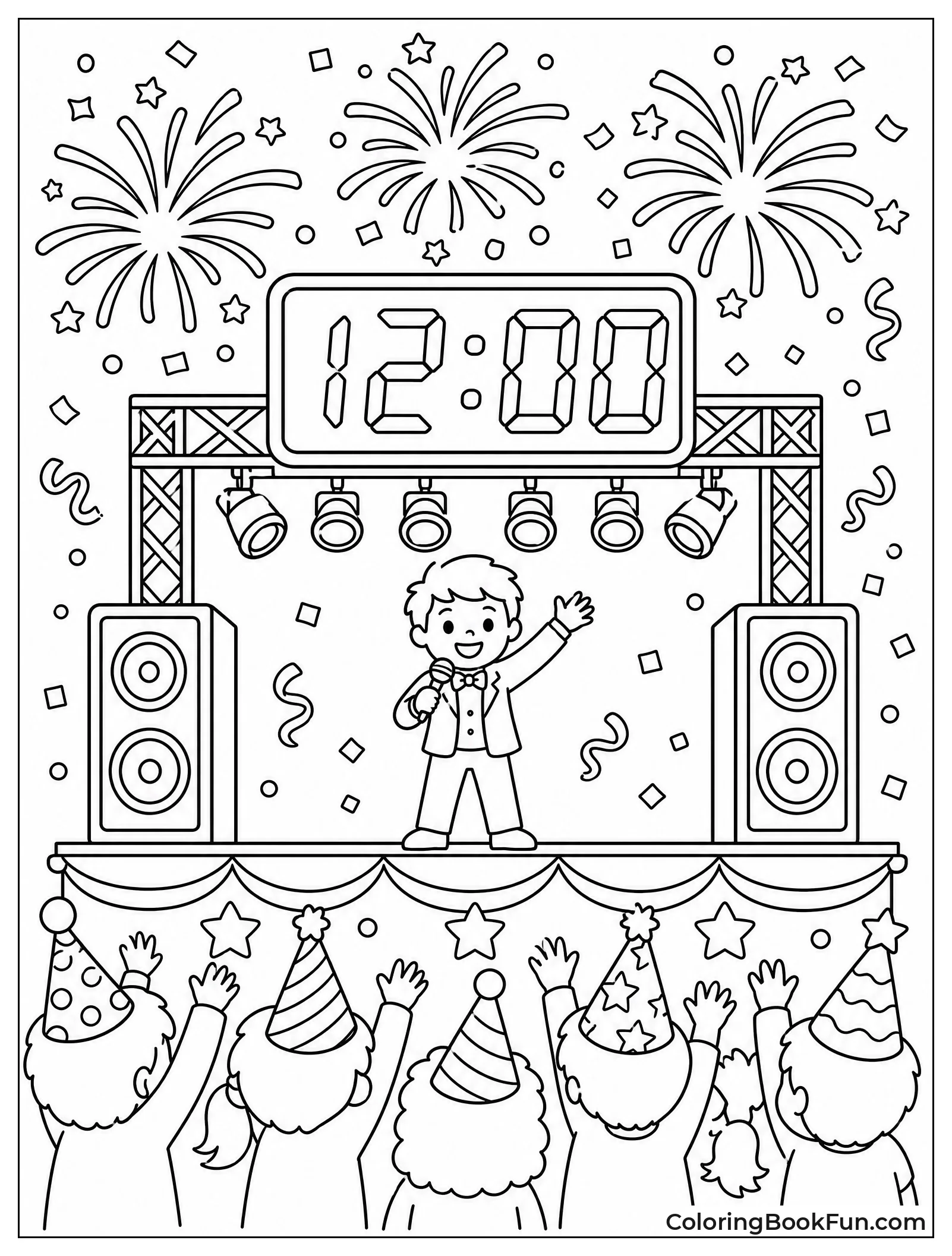 Outdoor Stage with Lights and Countdown