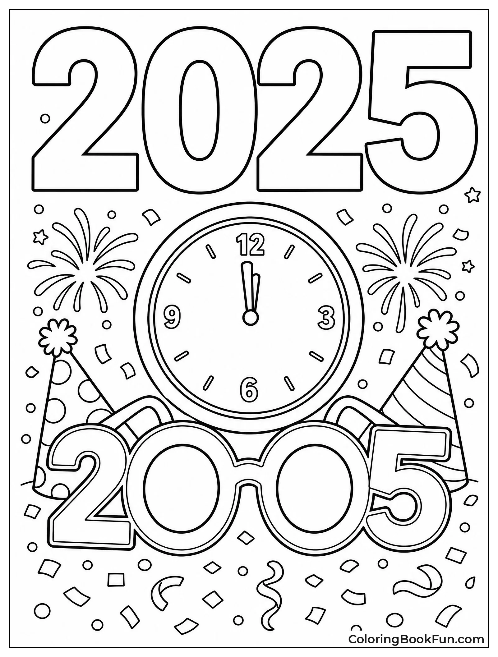 Silly Glasses Spelling Out the New Year