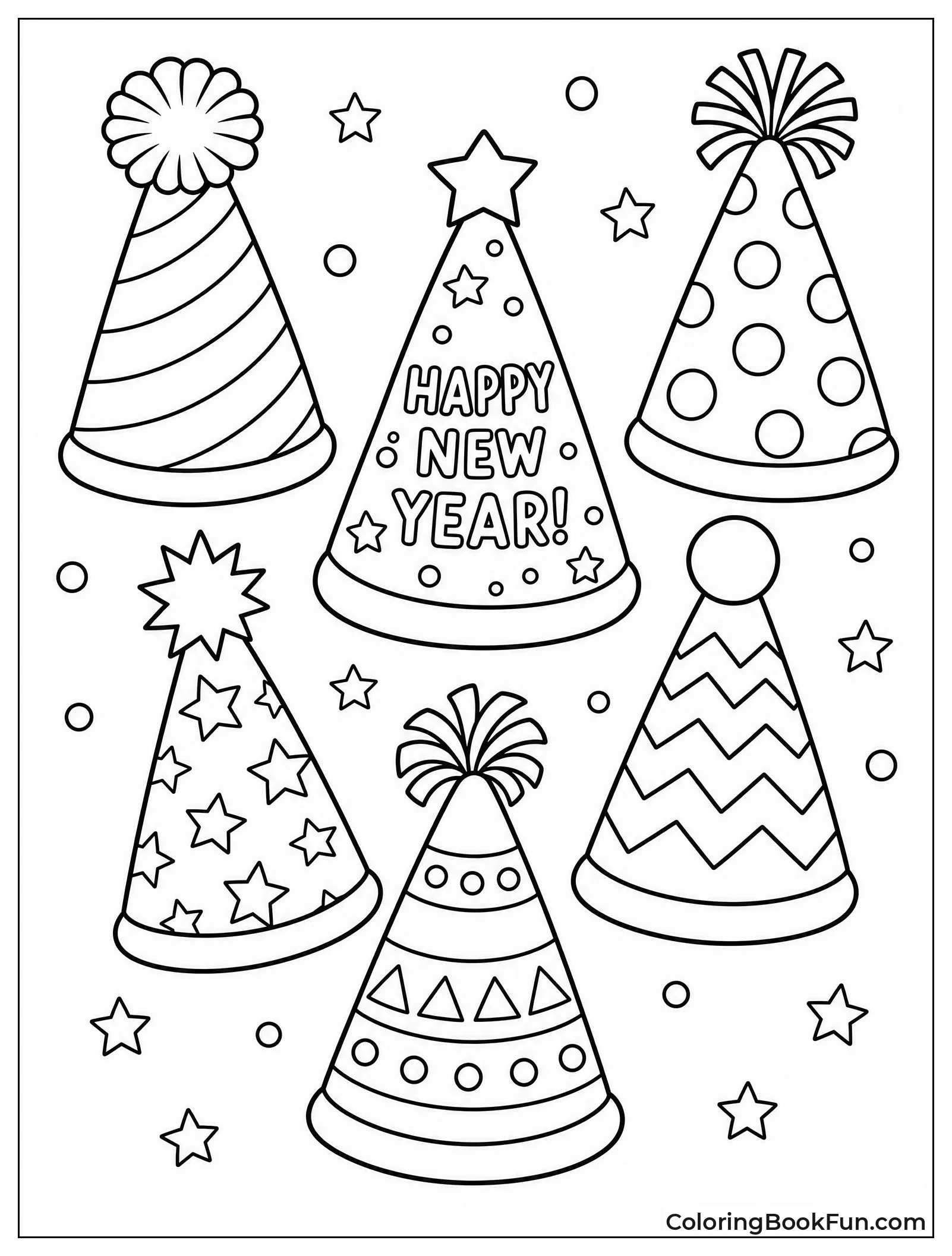 Collection of Striped Party Hats