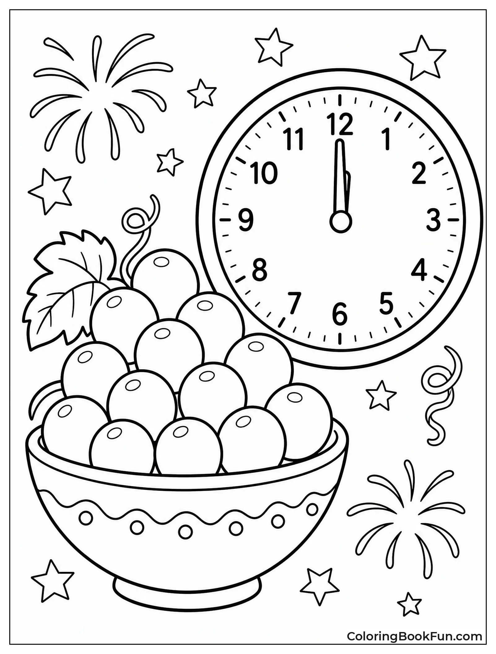 Bowl of Twelve Grapes at Midnight