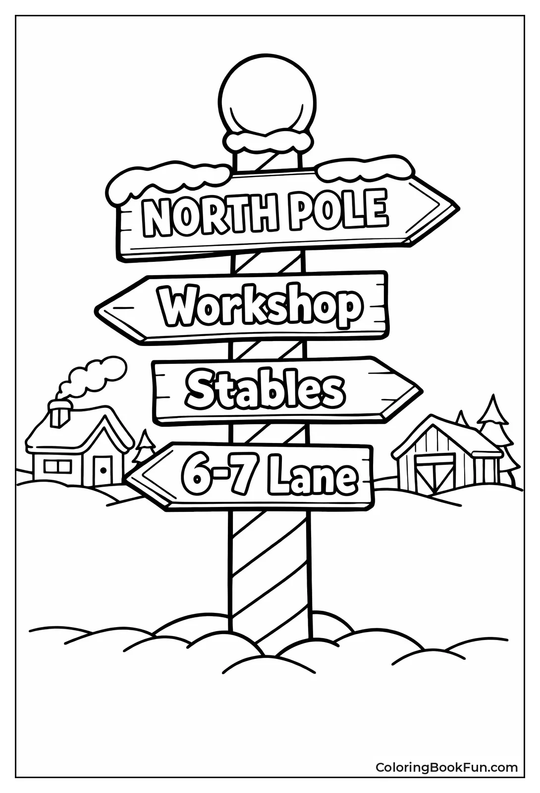 North Pole 6 7 Sign