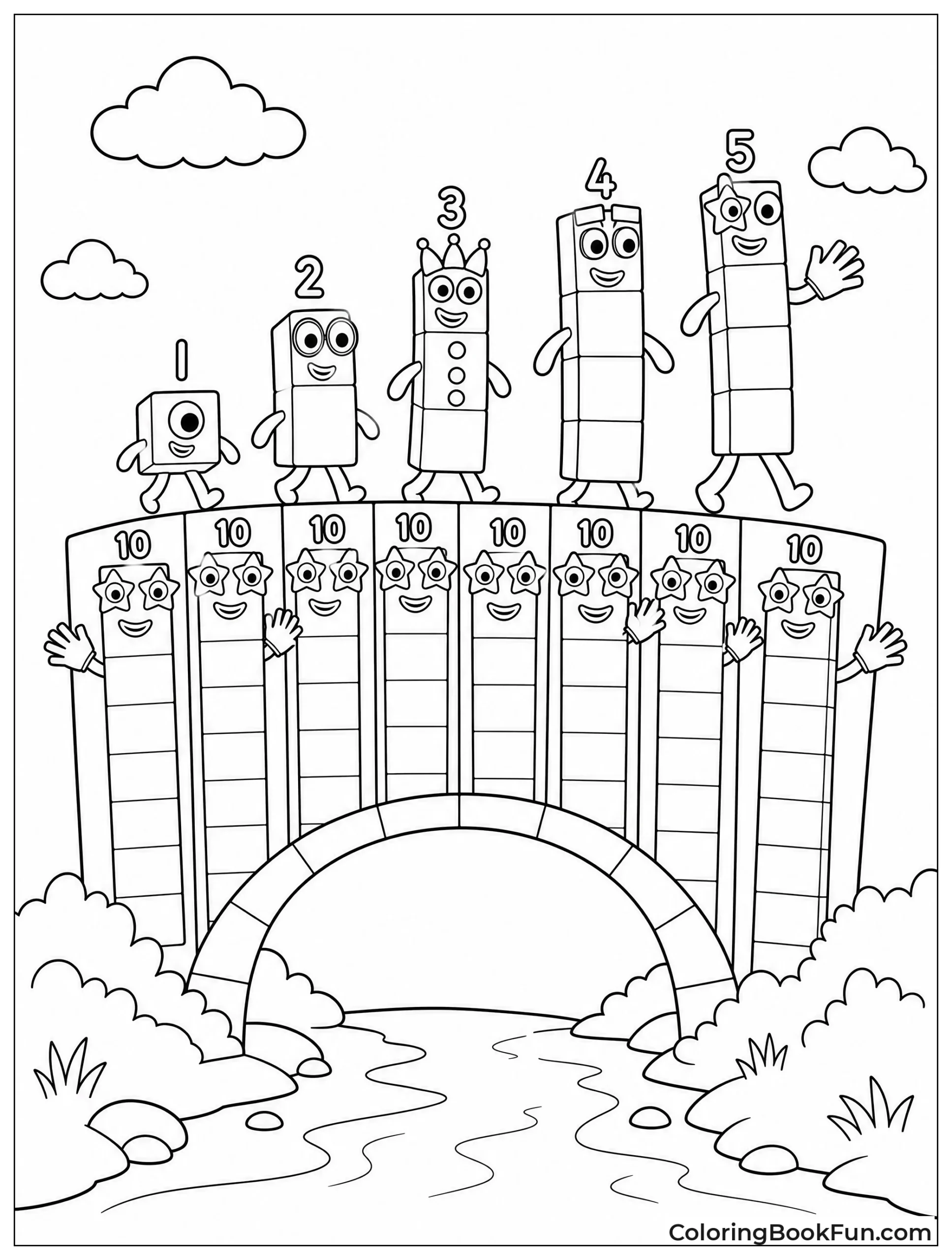 Numberblocks Cross Ten Bridge