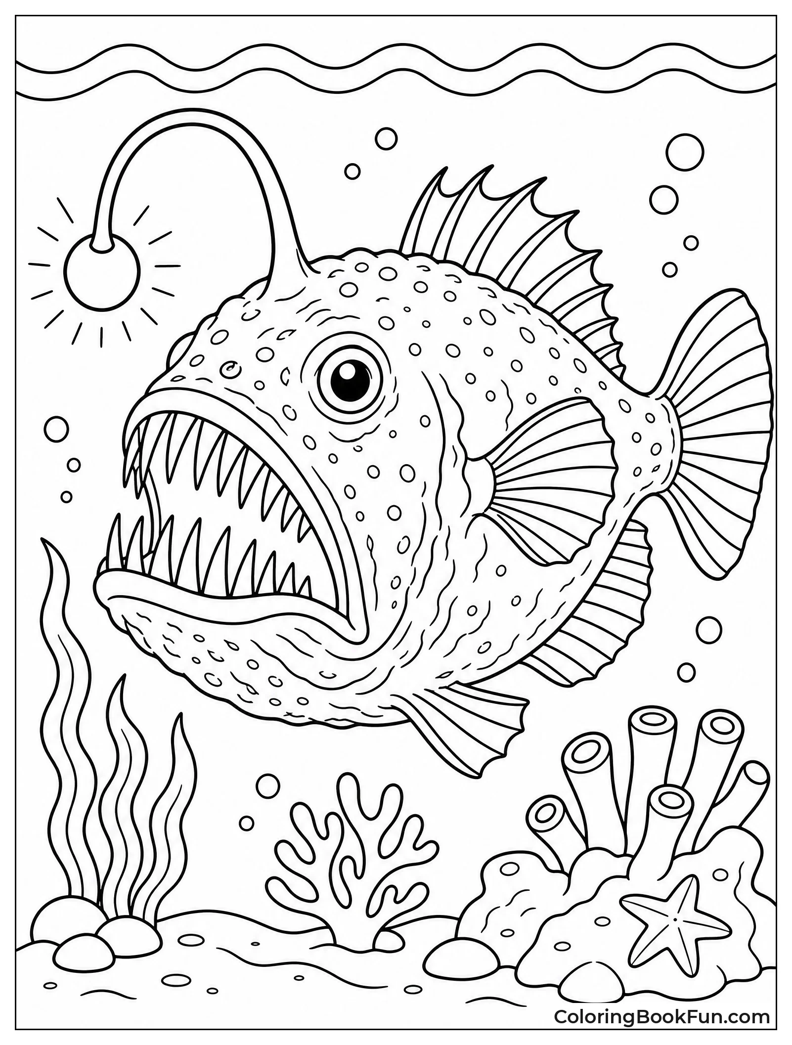 Anglerfish Glows in Dark Water