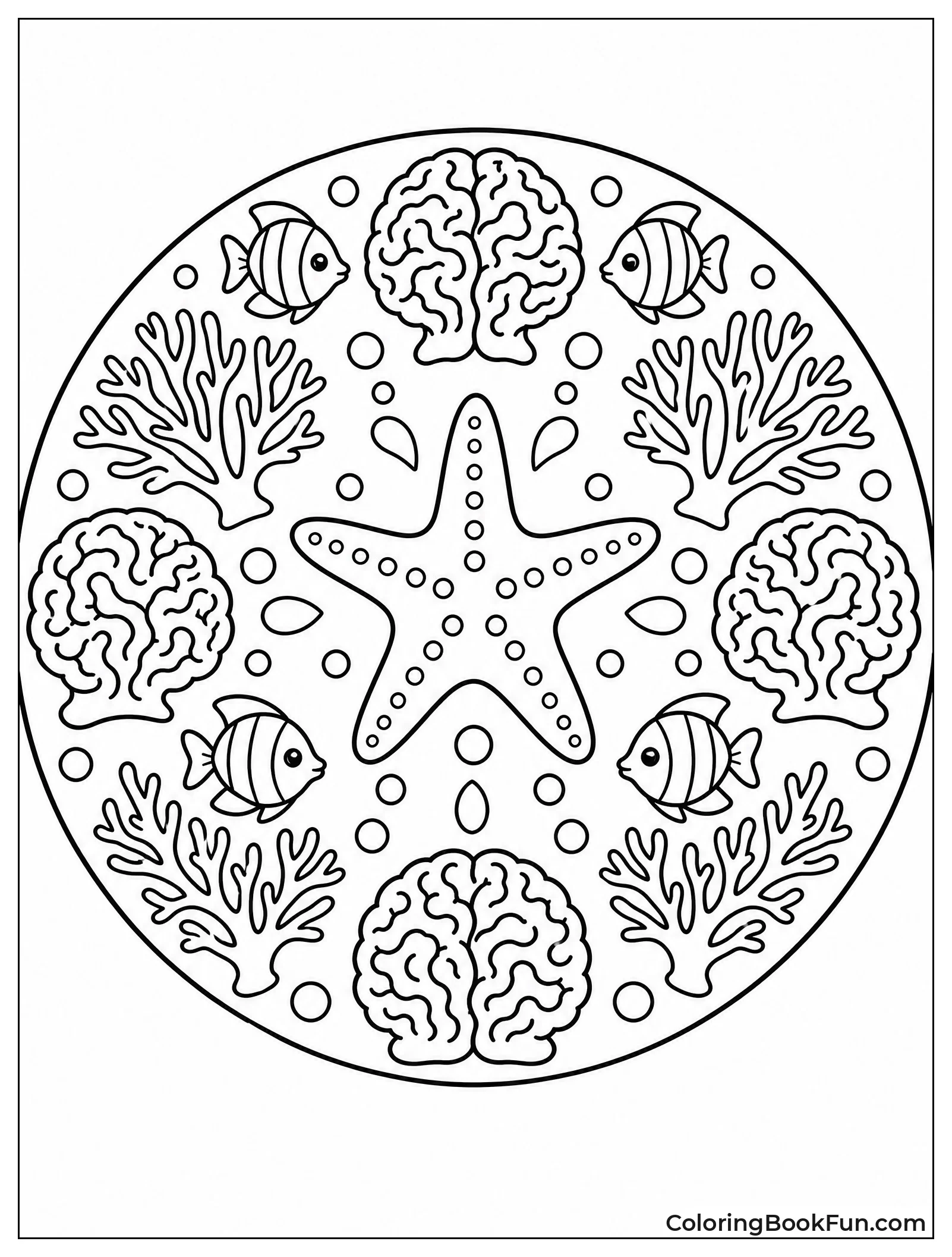 Coral and Fish Form Mandala