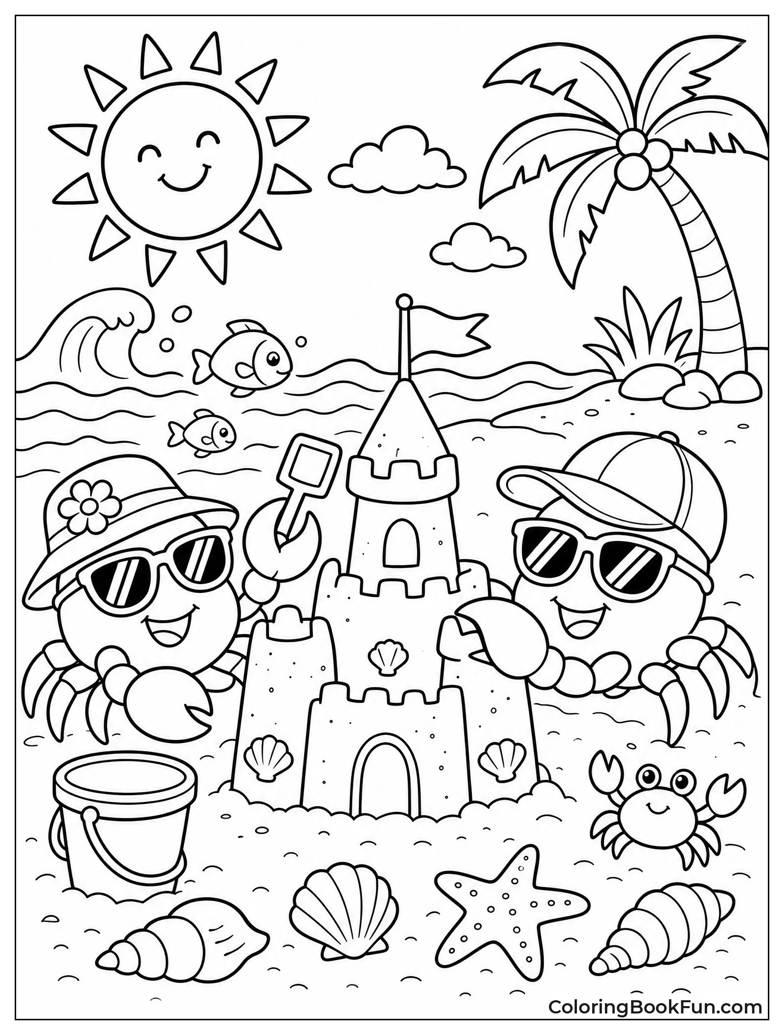Crabs Build Sandcastle on Beach