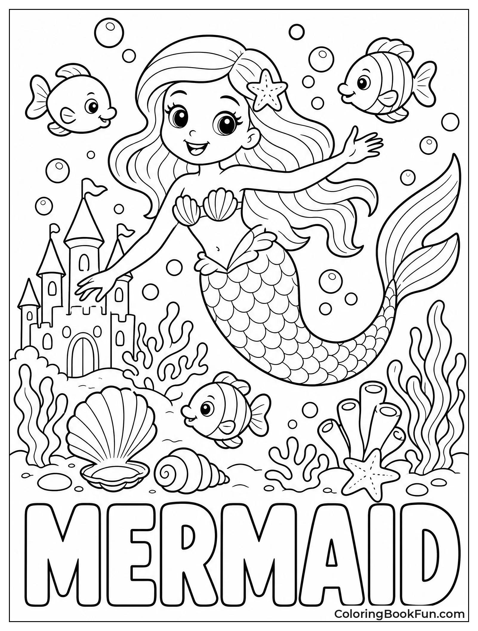 Mermaid Explores Magical Coral Garden