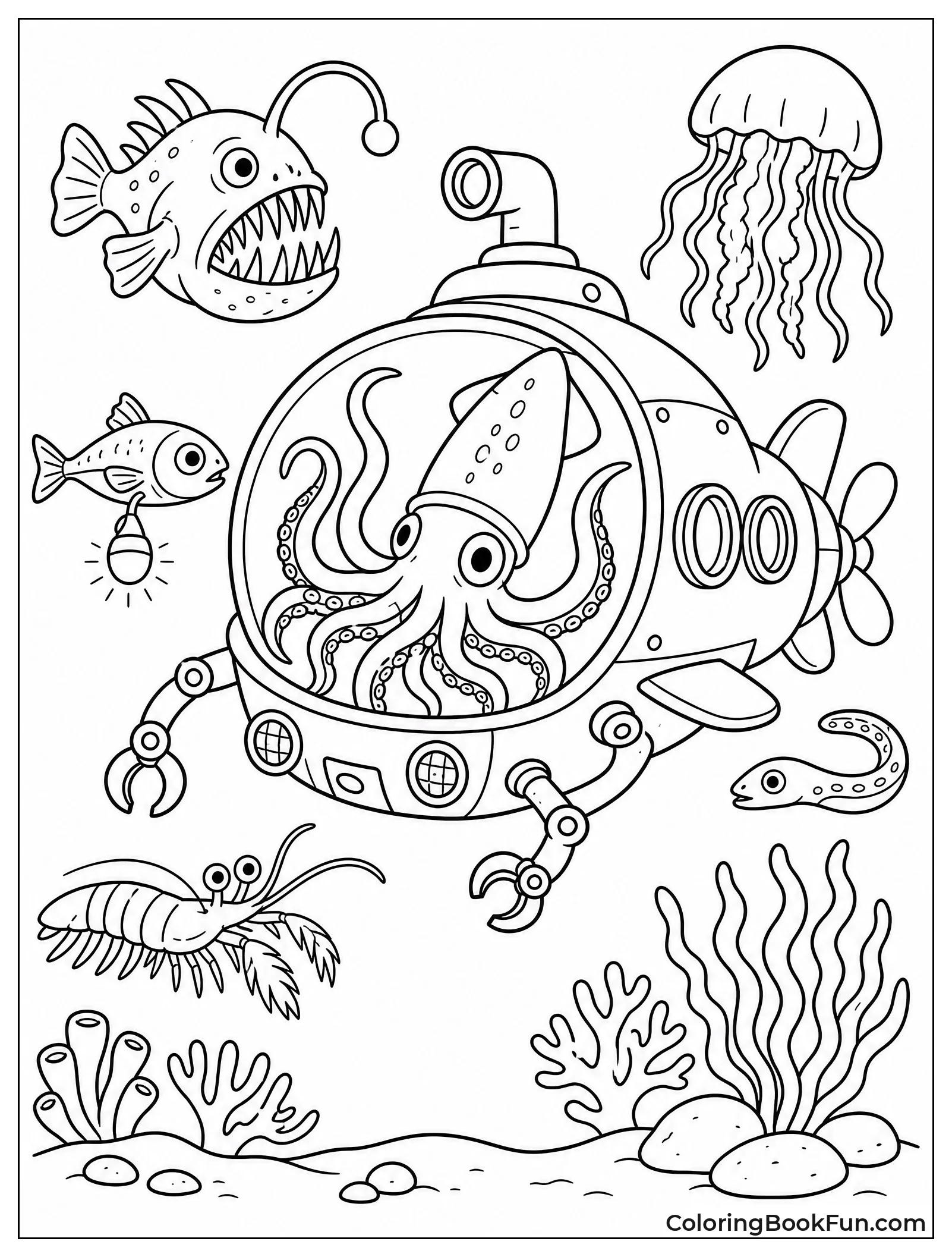 Submarine Spots Giant Squid